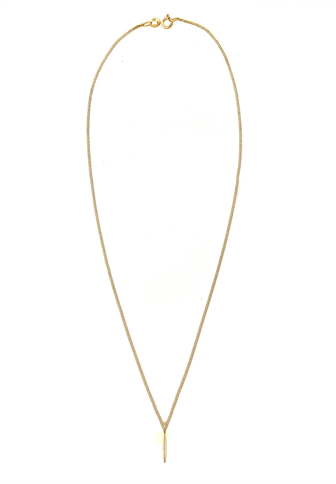 Elli Premium Kette mit Anhänger »Halskette Geo Stab Basic Minimal 585 Gelbgold«
