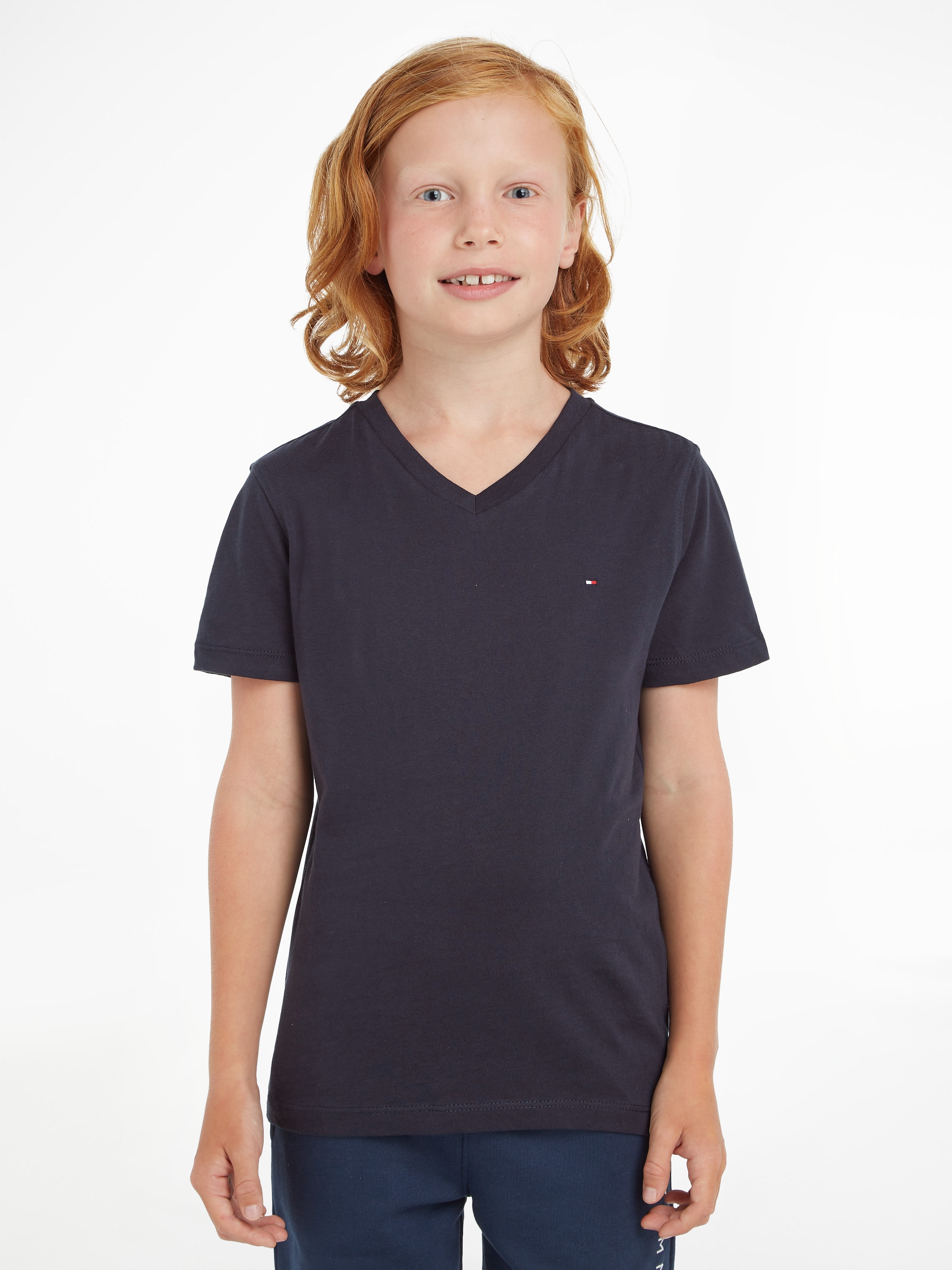 »BOYS BASIC Flag Tommy Hilfiger mit KNIT Logo- V-Shirt kaufen bei VN Tommy S/S«, Hilfiger OTTO