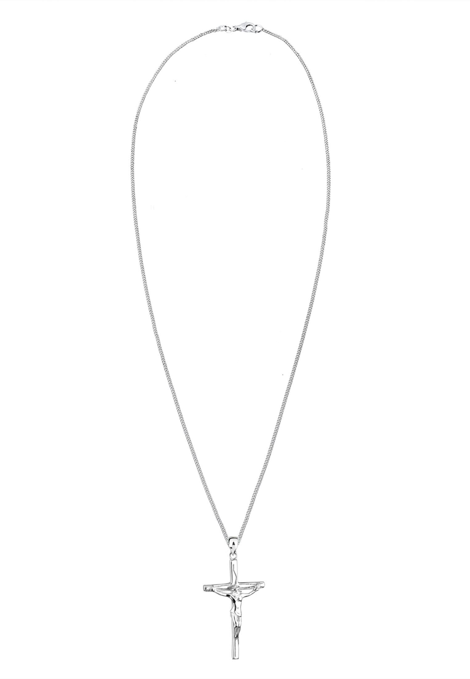 Elli Kette mit Anhänger »Halskette mit Anhänger Kreuz Jesus Kruzifix 925 Silber«