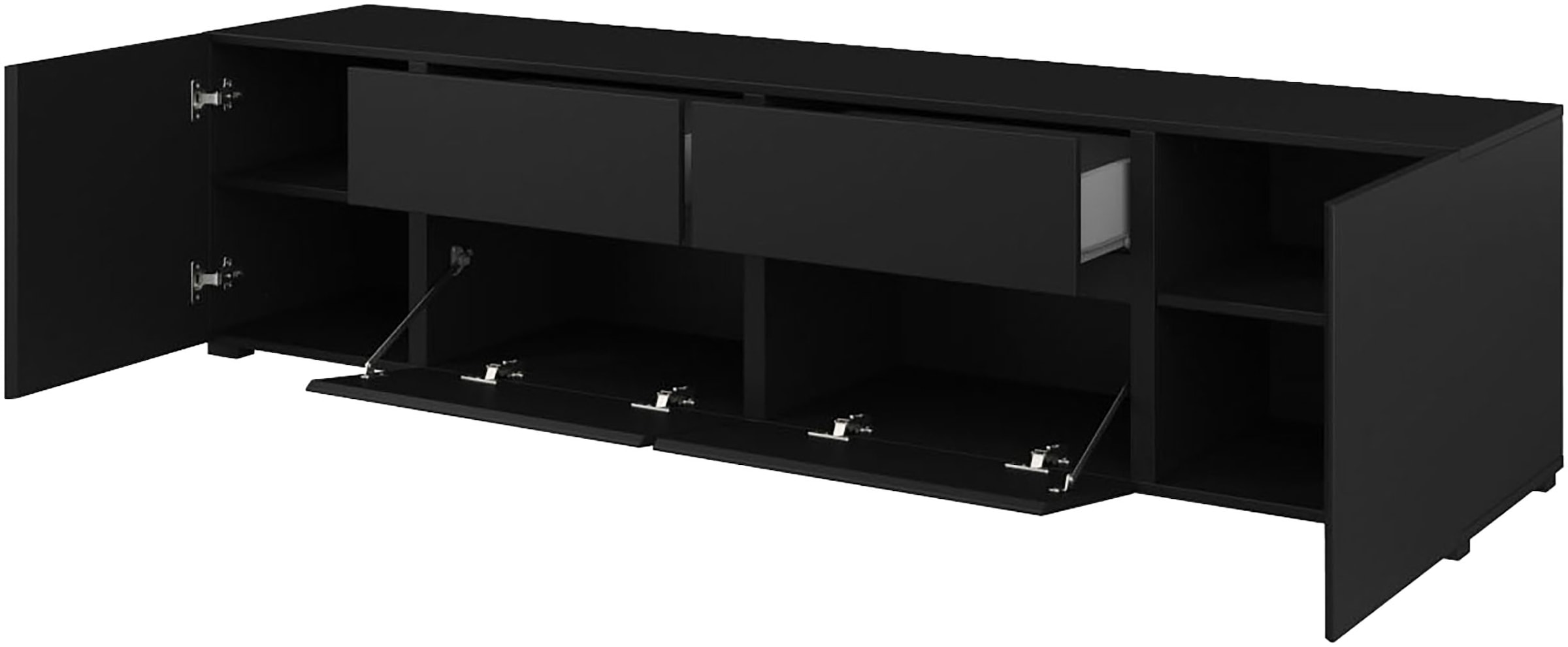 INOSIGN Lowboard »Metric,Breite 195cm, grifflose Lowboard 2Klappen/2Schubkästen/2Tür« TV-Schrank mit viel Stauraum, TV-Board