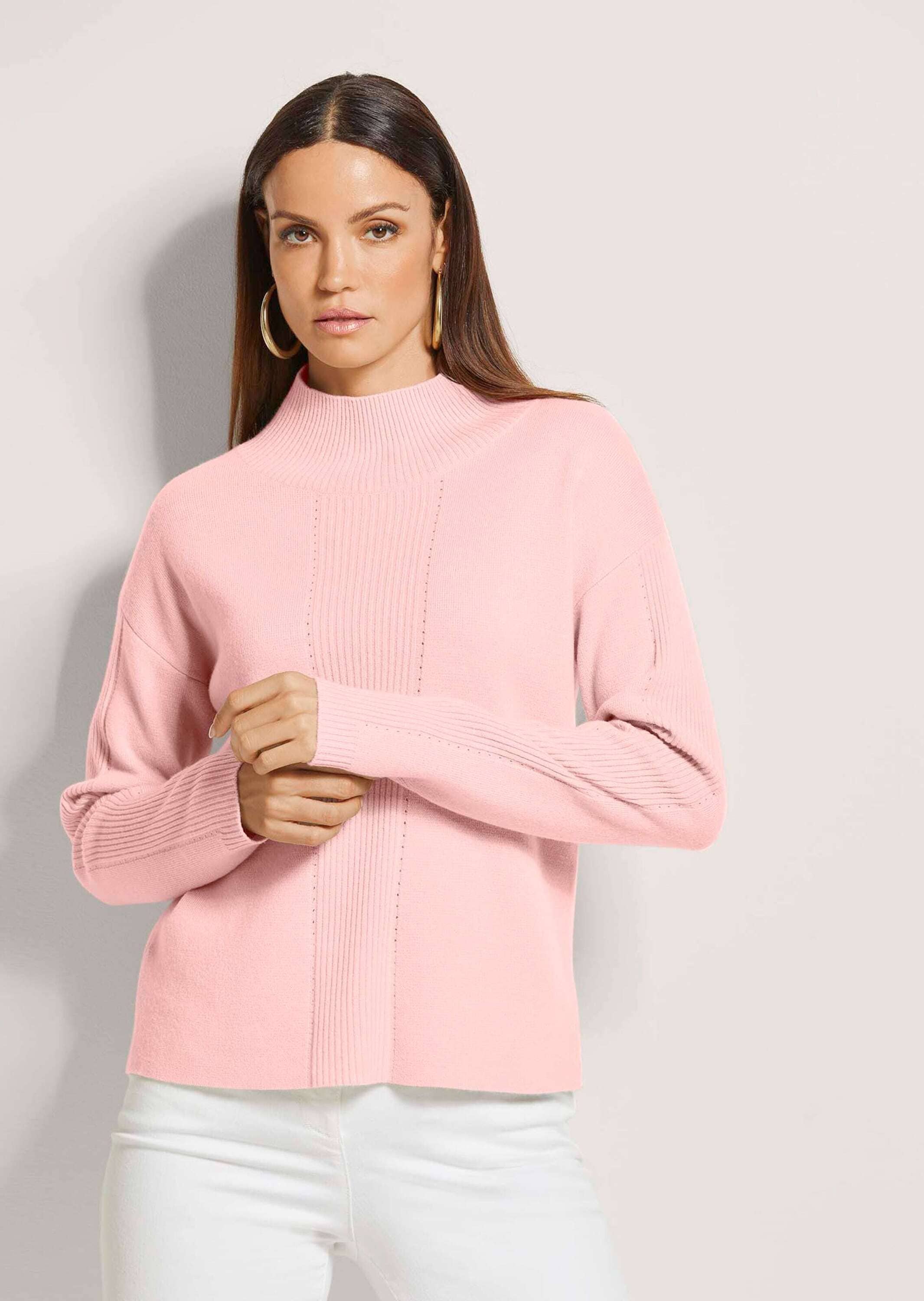 MADELEINE Longpullover »Pullover Kurzer Stehkragen-Pullover mit Good Cashmere«