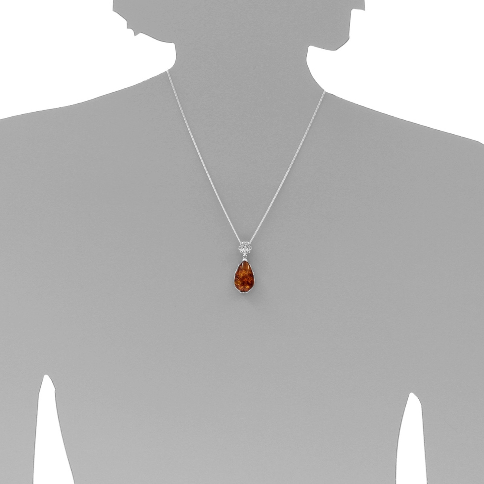 OSTSEE-SCHMUCK Kettenanhänger »- Vanessa - Silber 925/000 - Bernstein«