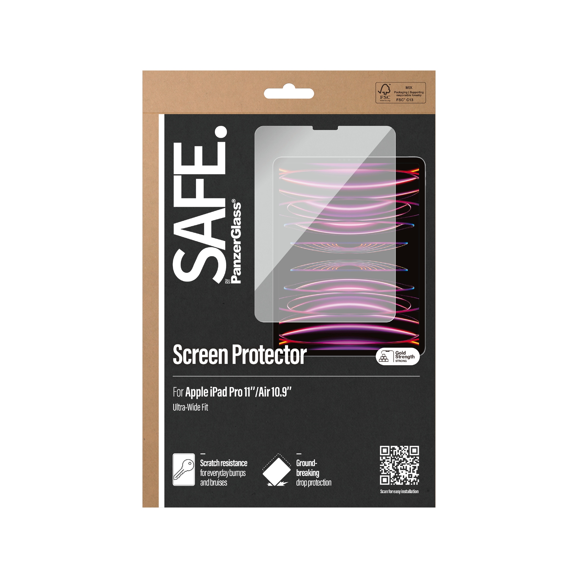 SAFE by PanzerGlass Displayschutzglas »Ultra-Wide Fit Screen Protection«, für Apple iPad Pro 11'', Displayschutzfolie, Schutzfolie, Bildschirmschutz, kratz- & stoßfest