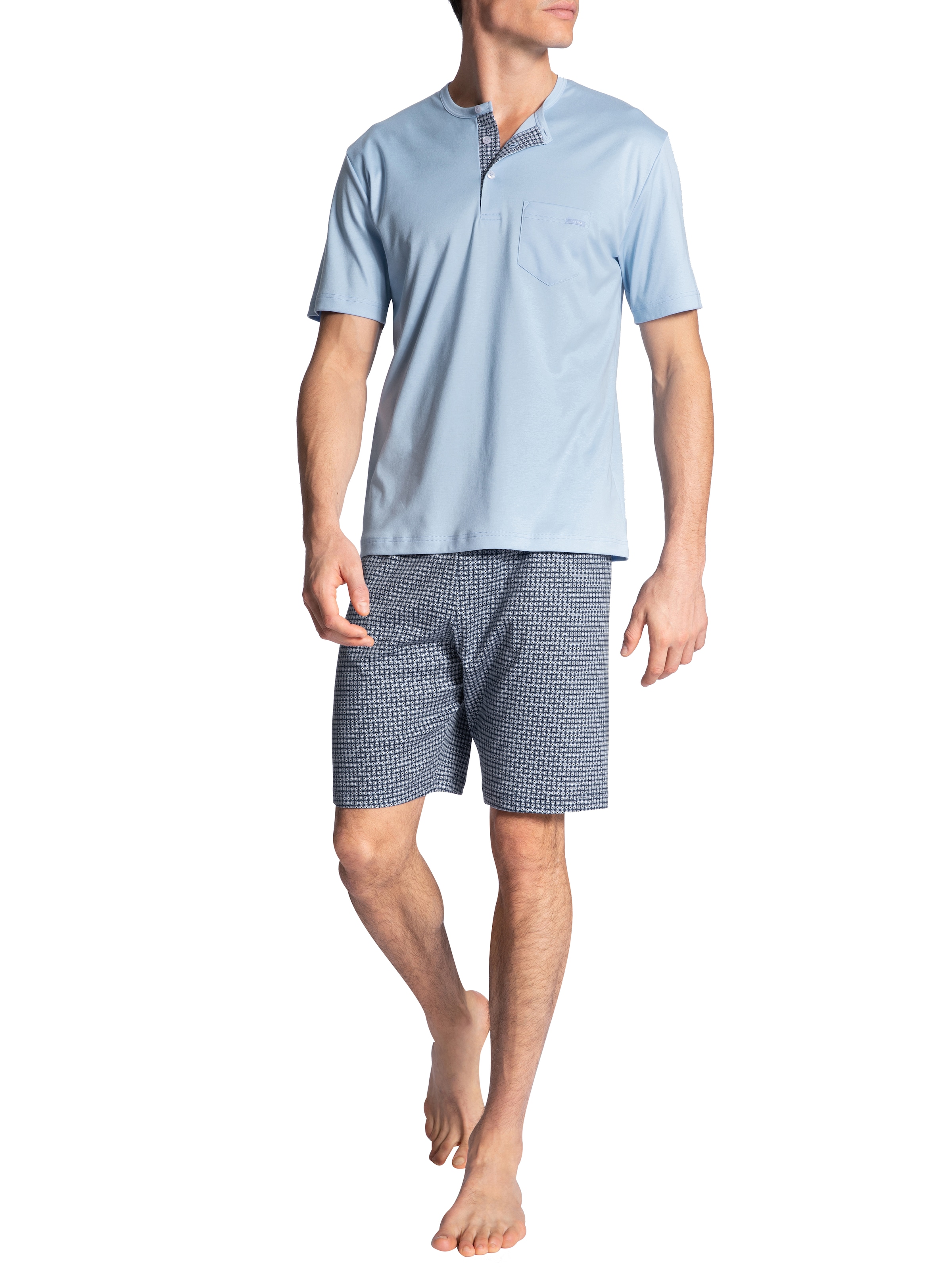 CALIDA Shorty »Relax Choice«, (2 tlg.), atmungsaktiv, Baumwolle, Oberteil mit Knopfleiste