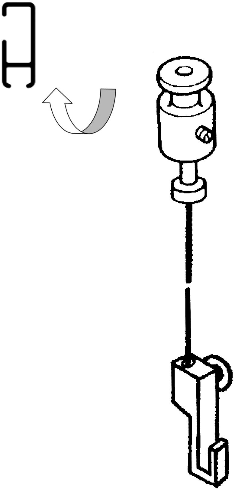 GARESA Bilderrahmen-Set »Bilderaufhängung«, (1 St.), Bilderaufhängung für Bilderschiene 300 - Aluschiene "300"