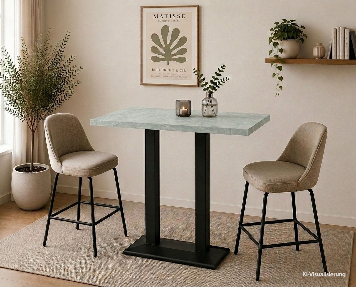 Mäusbacher Bistrotisch »Big Bistro Metall« Doppelsäulengestell, eckige Platte BHT 120x105x70 cm