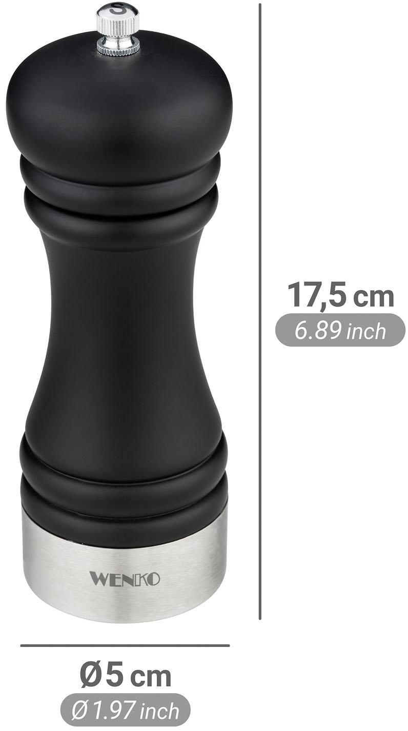 WENKO Salz-/Pfeffermühle »Modell Sali« Salzmühle mit Handmahlwerk aus Keramik, ideal für BBQ und Grill