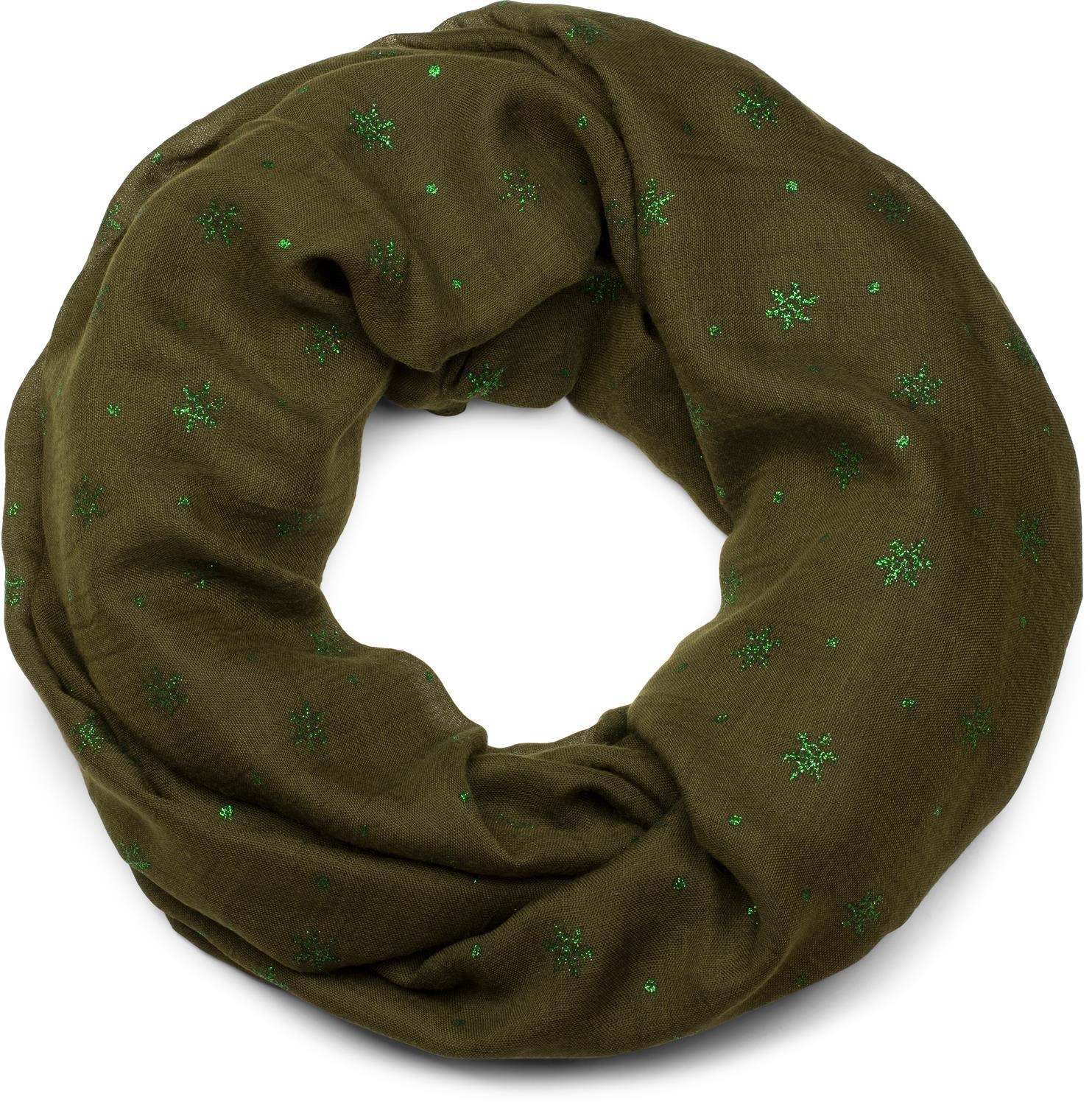 styleBREAKER Loop »Loop mit glitzerndem Schneeflocken Print« 1 Stk.