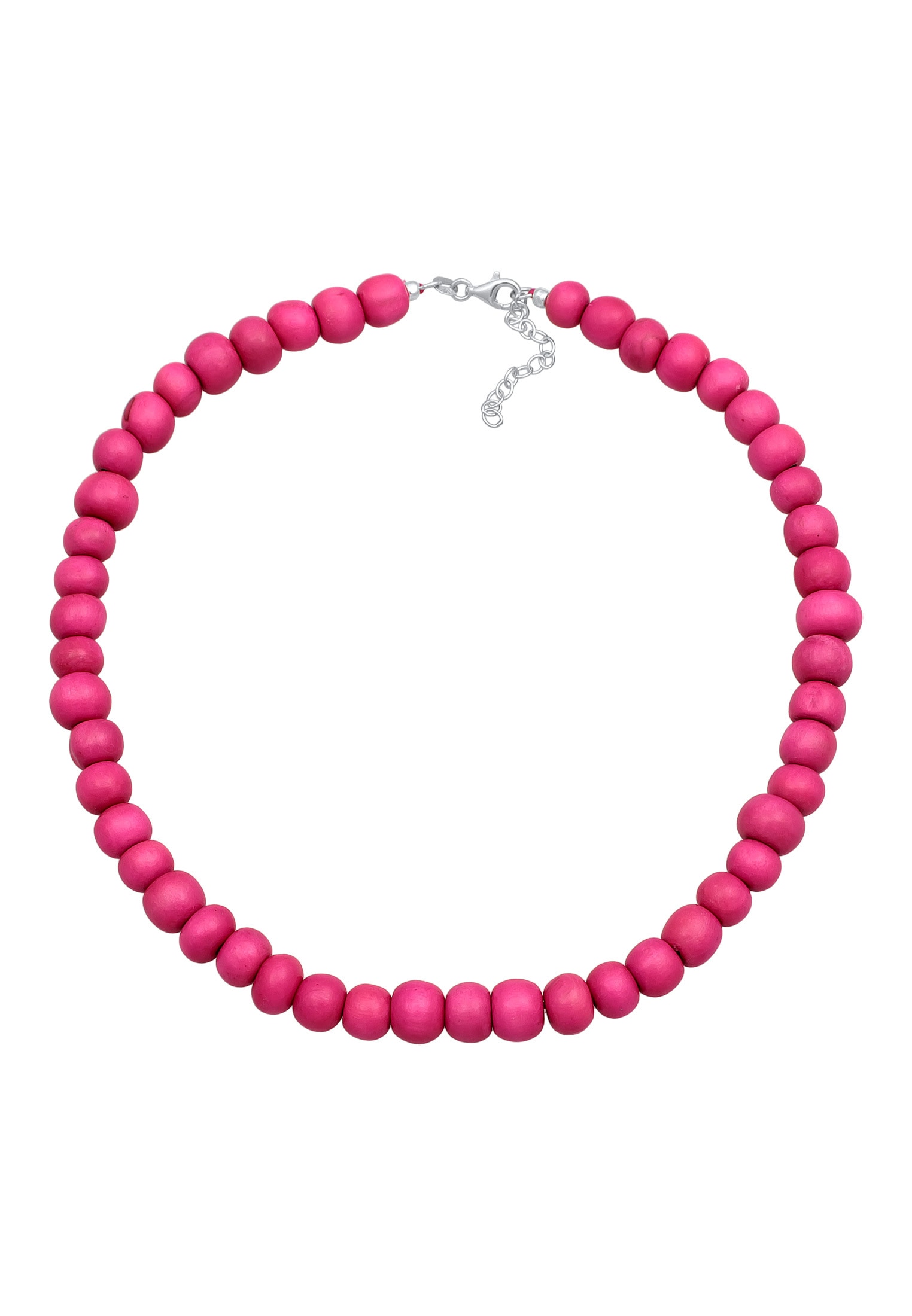 Elli Choker »Halskette Choker Holzperlen Pink 925 Silber«