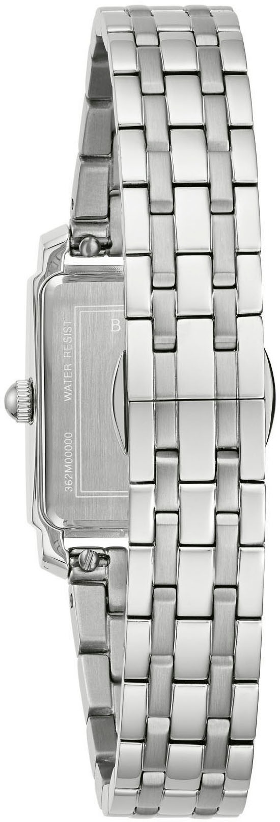 Bulova Quarzuhr, Armbanduhr, Damenuhr, Edelstahlarmband, mit Diamanten