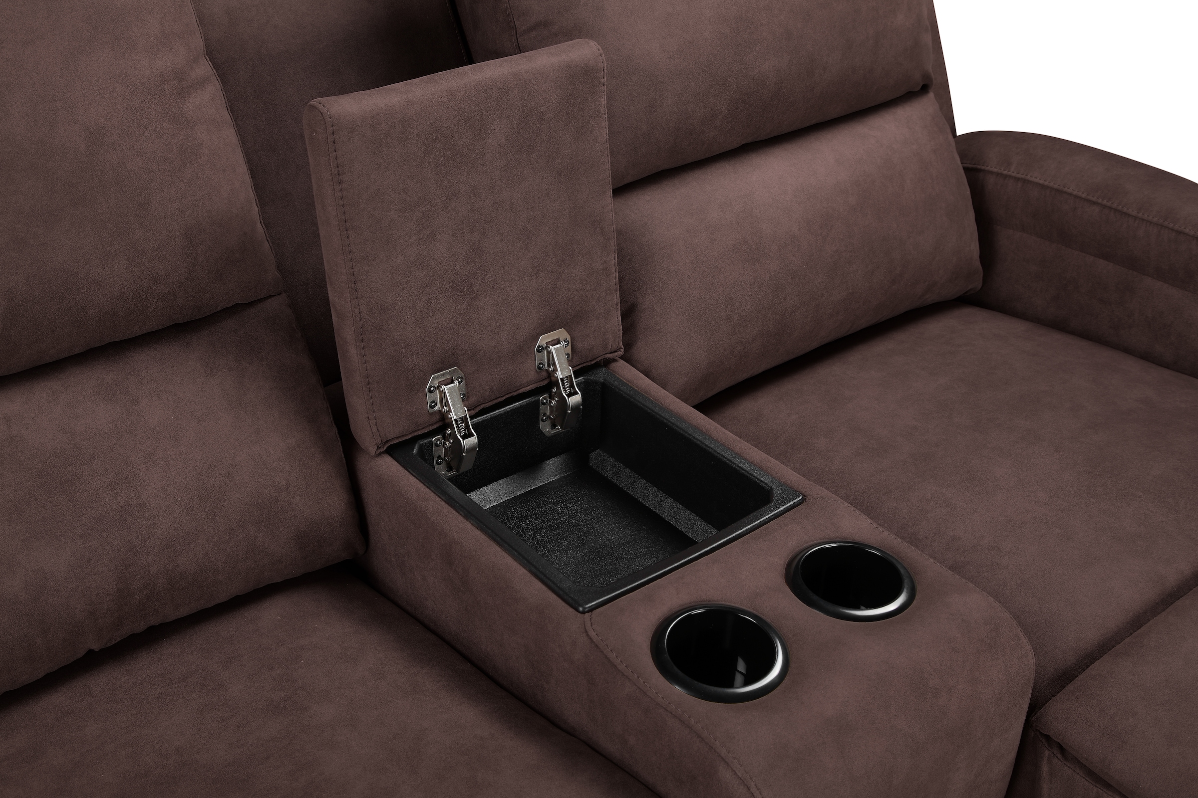 Home affaire Ecksofa »NAPORI Multimediasofa, 3er Kinosessel XXL, L-Form, 3 Bezugsstoffe«, Kinosofa mit Relaxfunktion, Getränkehalter, Staufach und Staukasten