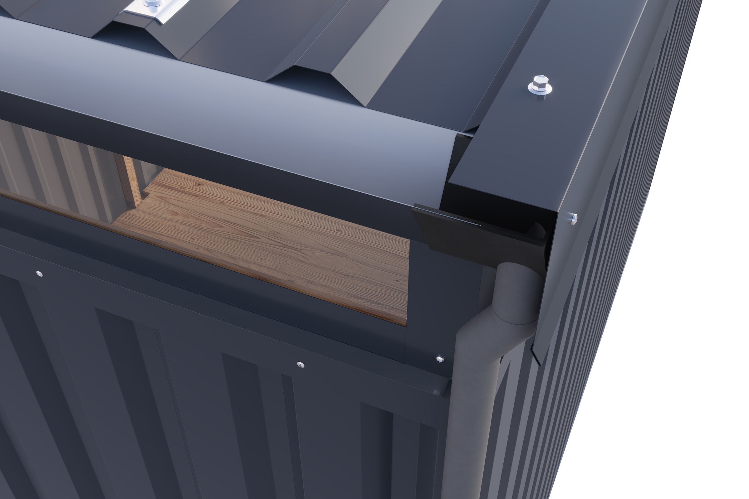 Karibu Gerätehaus »Titanium 2,5 SET mit Anbaudach«