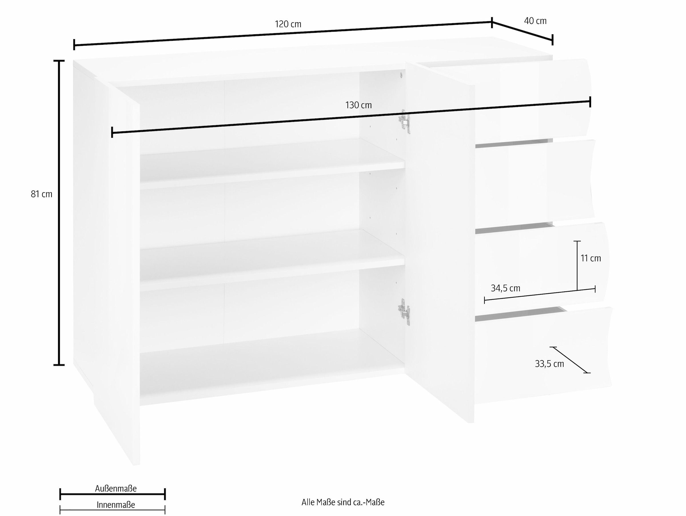 INOSIGN Kommode »Onda«, Breite 130 cm