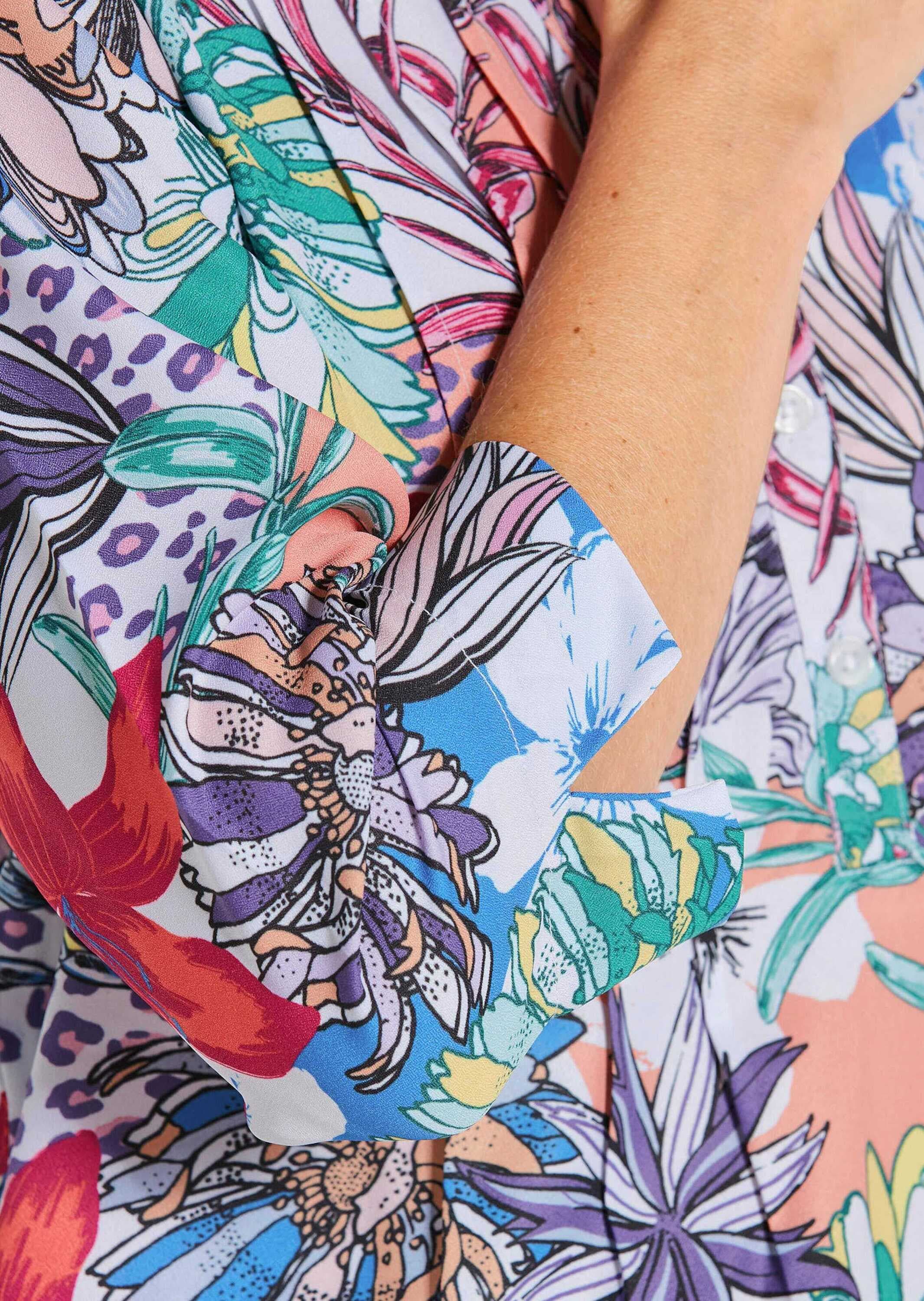 GOLDNER Druckbluse »Farbbrillante Druckbluse mit liebevollen Details«