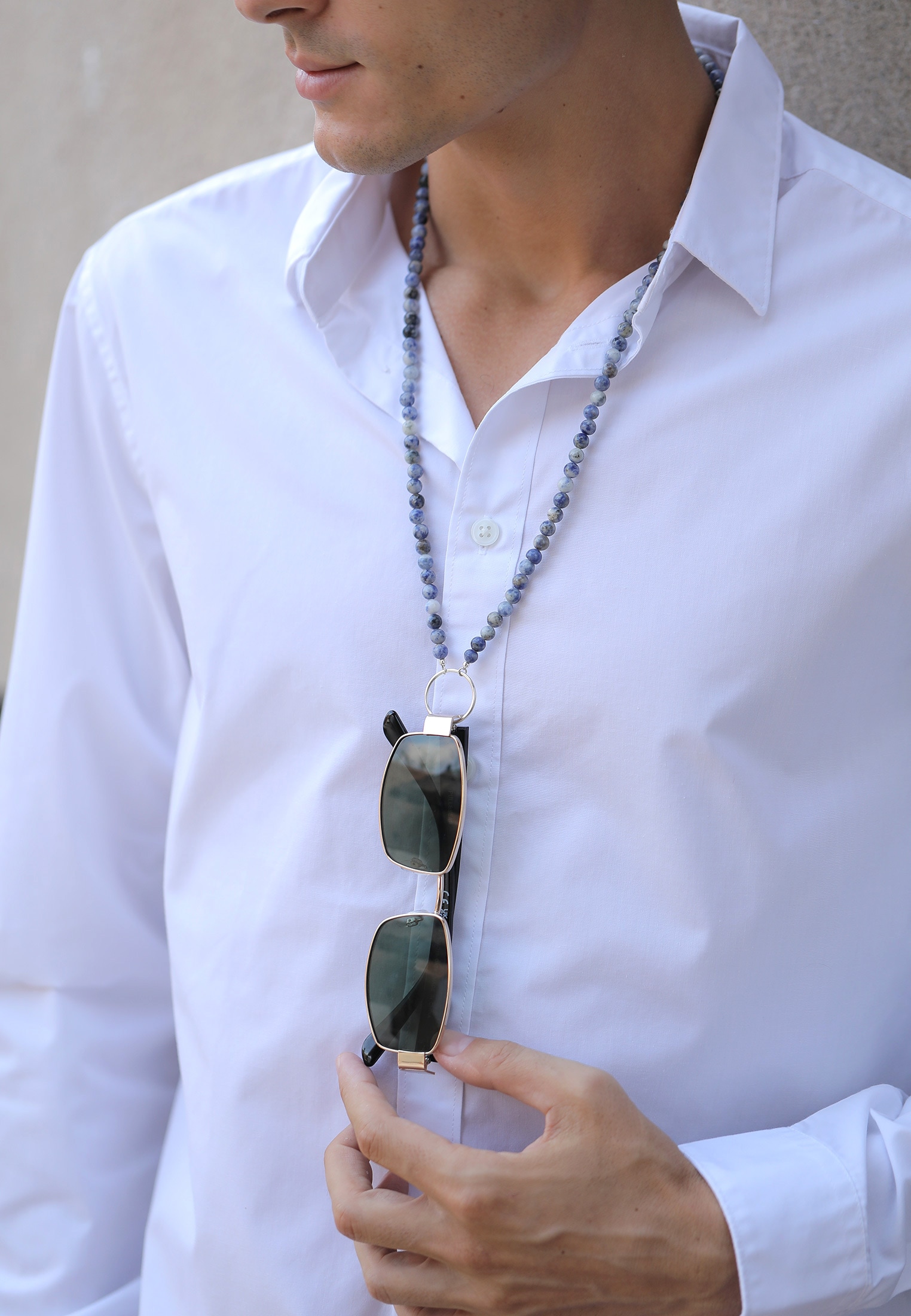 Kuzzoi Silberkette »Schmuckzubehör Achat Edelstein Perlen Blau Charm Carrier 925 Sterling Silber«