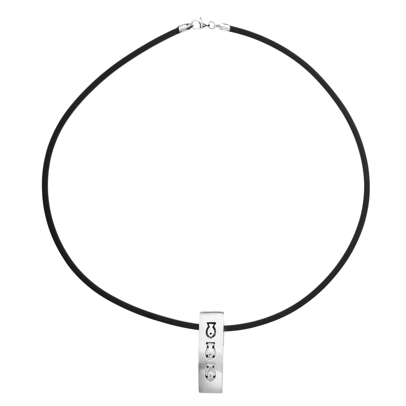OSTSEE-SCHMUCK Kette mit Anhänger »- Fisch - Kautschukreif - Silber 925/000 -,«