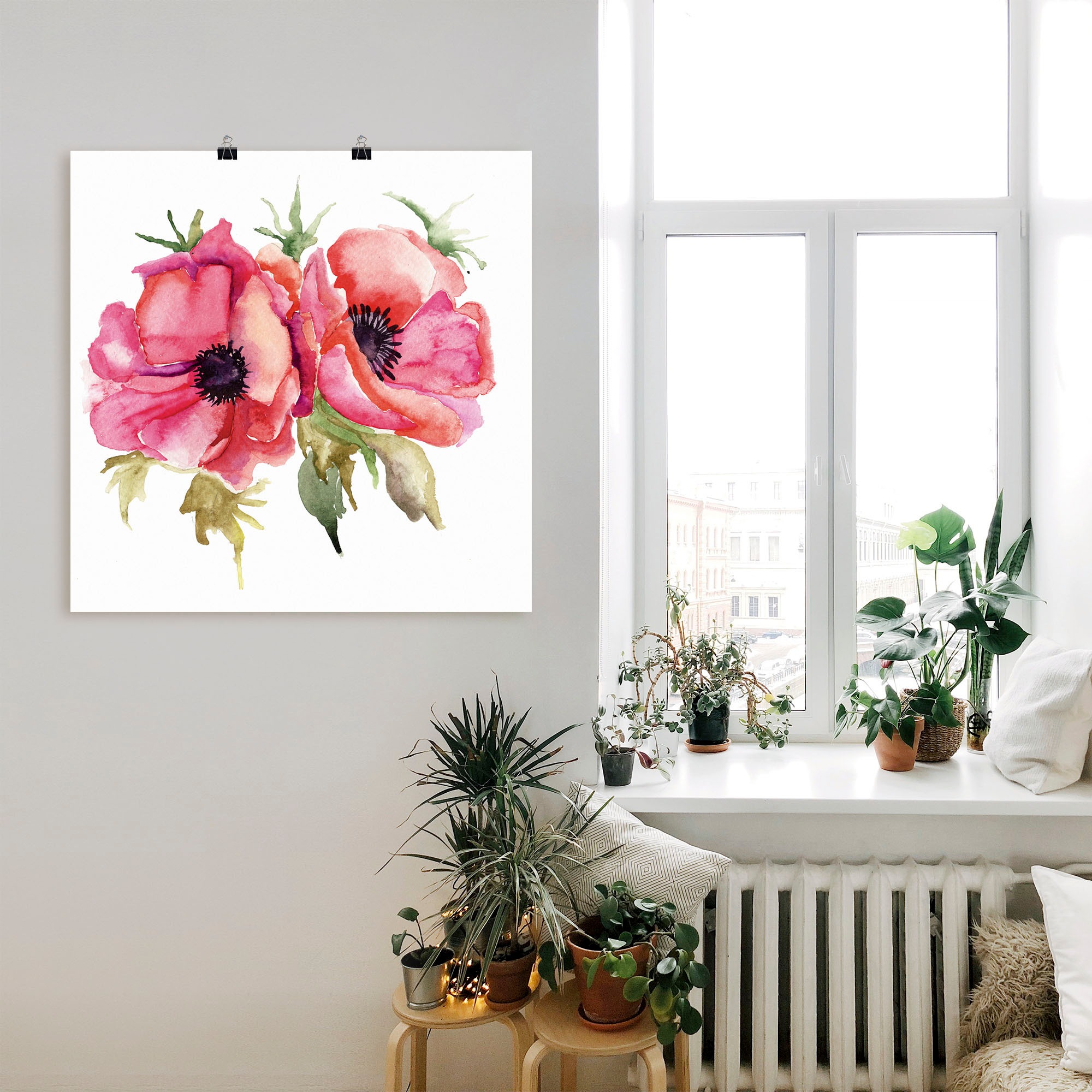 Artland Wandbild »Mohnblumen«, Blumen, (1 St.), als Alubild, Outdoorbild, Leinwandbild, Poster, Wandaufkleber