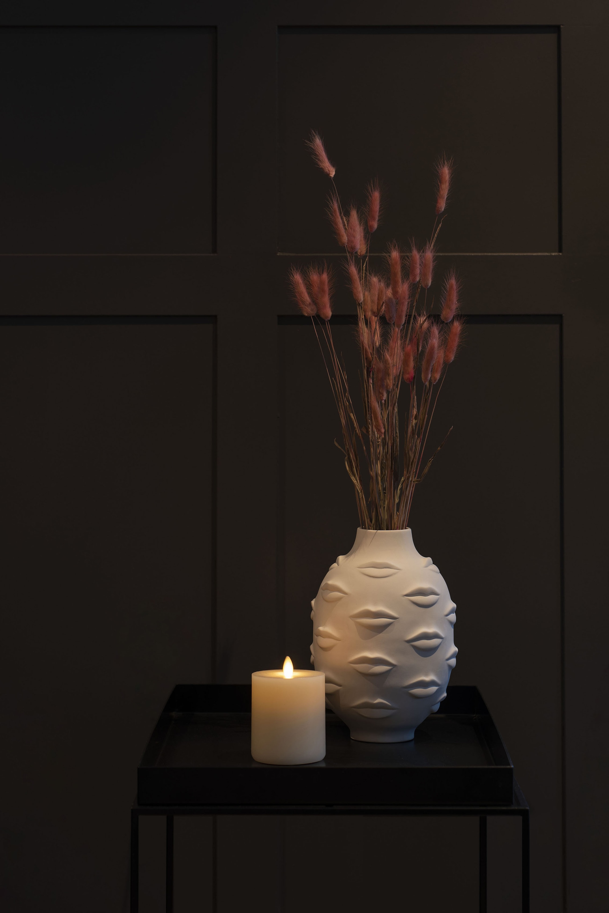 Konstsmide LED-Kerze »Weihnachtsdeko« LED Echtwachskerze in beige, Größe Ø/H: 8,1 cm x 10,1 cm