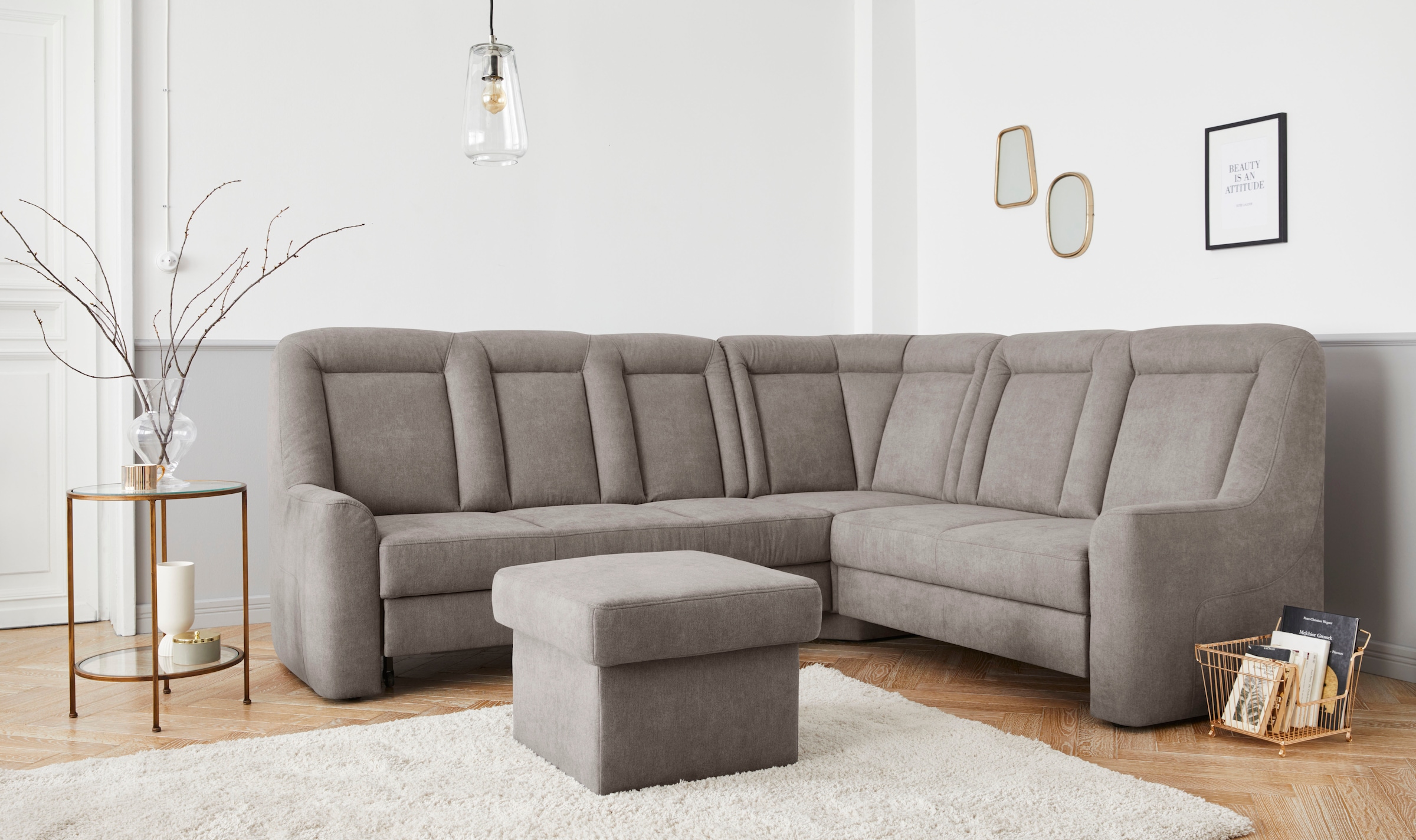 sit&more Ecksofa »Melissa L-Form« klassisches Polsterprogramm, wahlweise Bettfunktion und Schubkasten