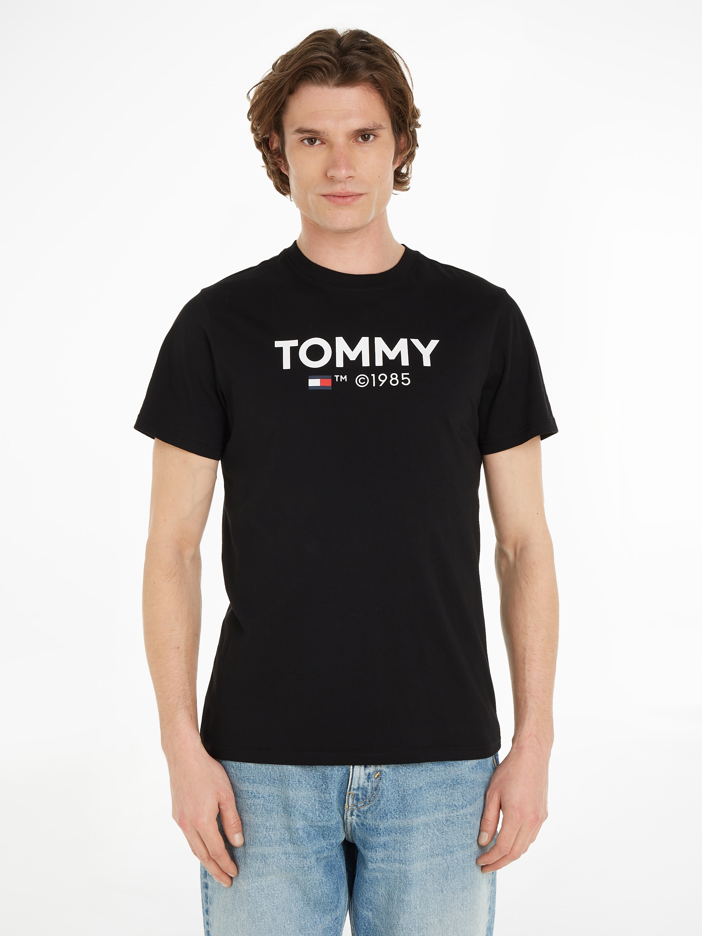 Tommy Jeans T-Shirt »TJM SLIM 2PACK S/S TOMMY DNA TEE«, mit großem Tommy Hilfiger Druck auf der Brust