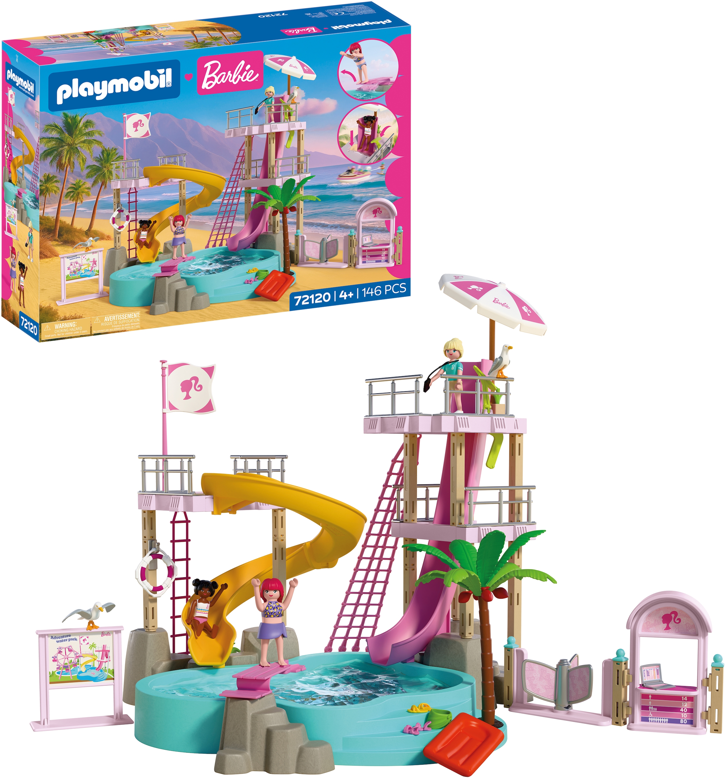Playmobil® Konstruktions-Spielset »PLAYMOBIL x Barbie™ Wasserpark (72120), Barbie™« Made in Europe