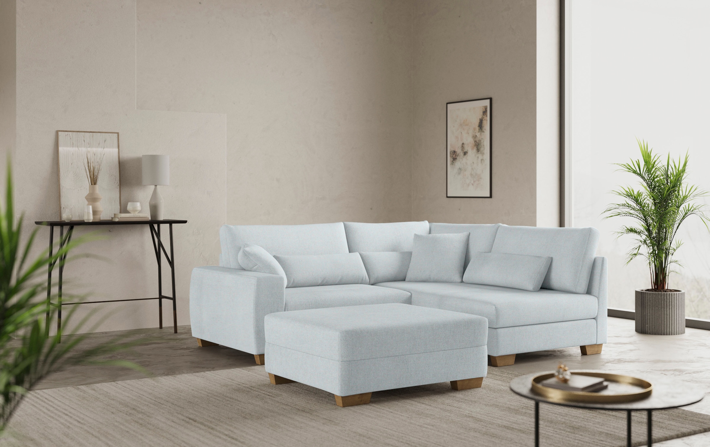 Mr. Couch Hocker »Helena«, Mit Federkern, wahlweise mit DuraSpring-Taschenfederkern