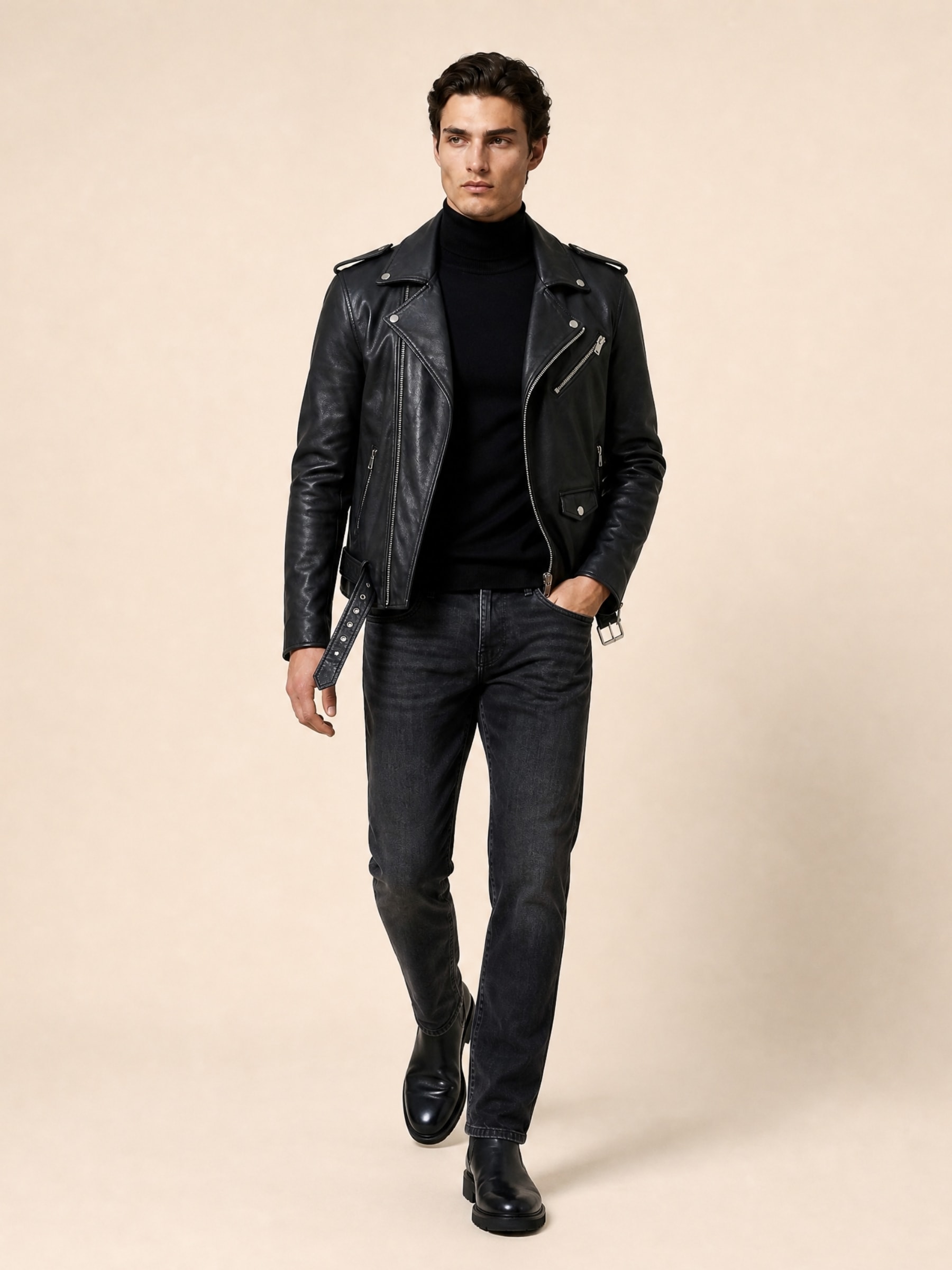 RICANO Bikerjacke »Lederjacke Arturo« Handgefertigt aus echtem Leder