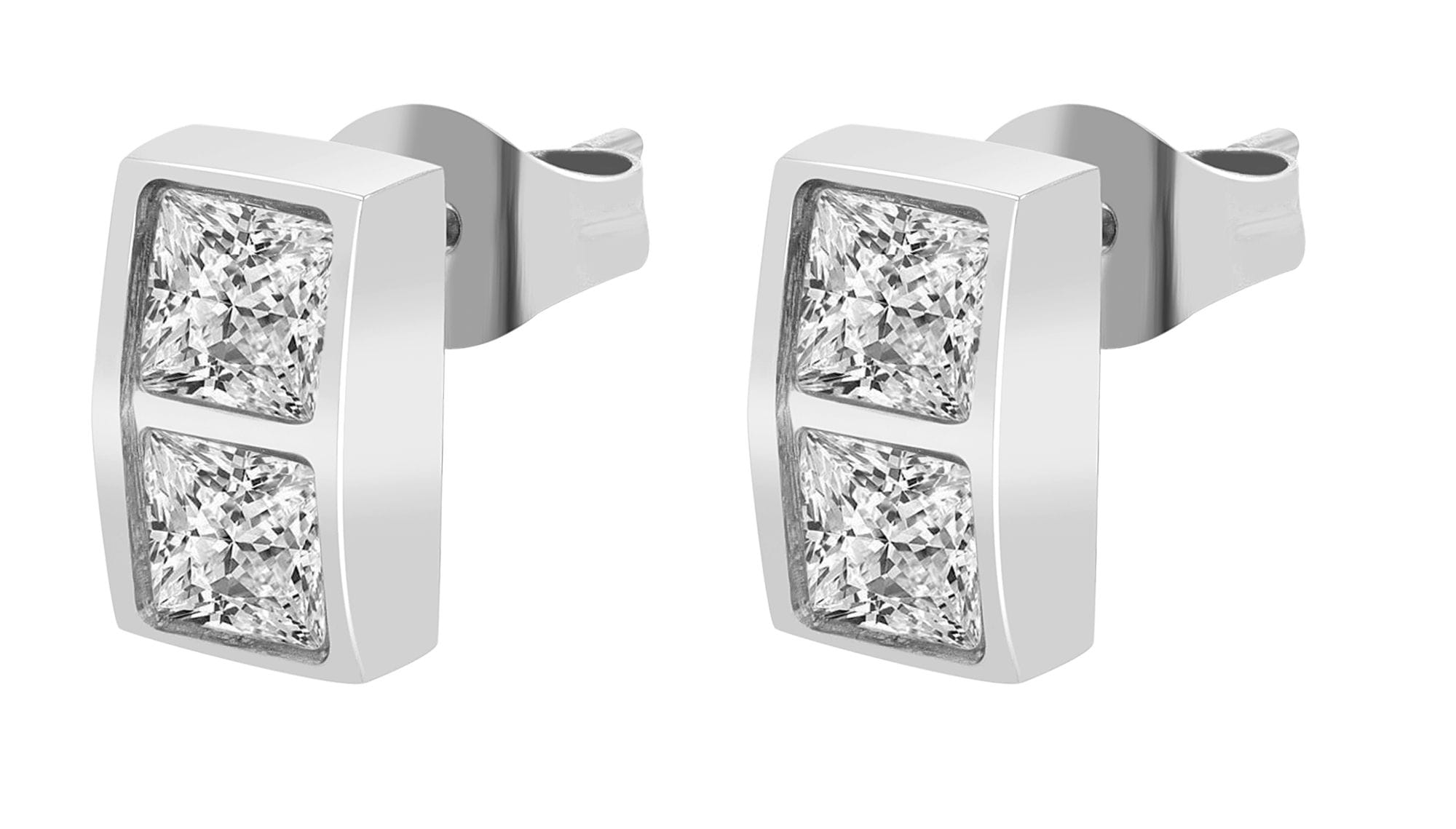 Adelia´s Paar Ohrstecker »Damen Ohrringe ¿ Ohrstecker aus Edelstahl mit Strass Steinchen«