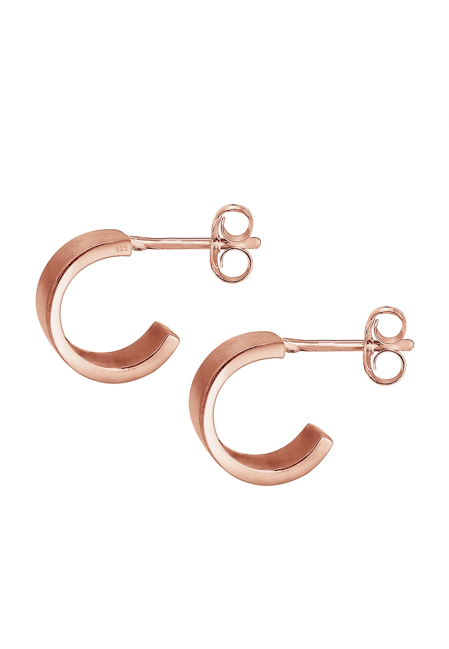 Elli Paar Creolen »Ohrringe Ohrstecker Halbcreolen Matt Modern 925 Sterling Silver«