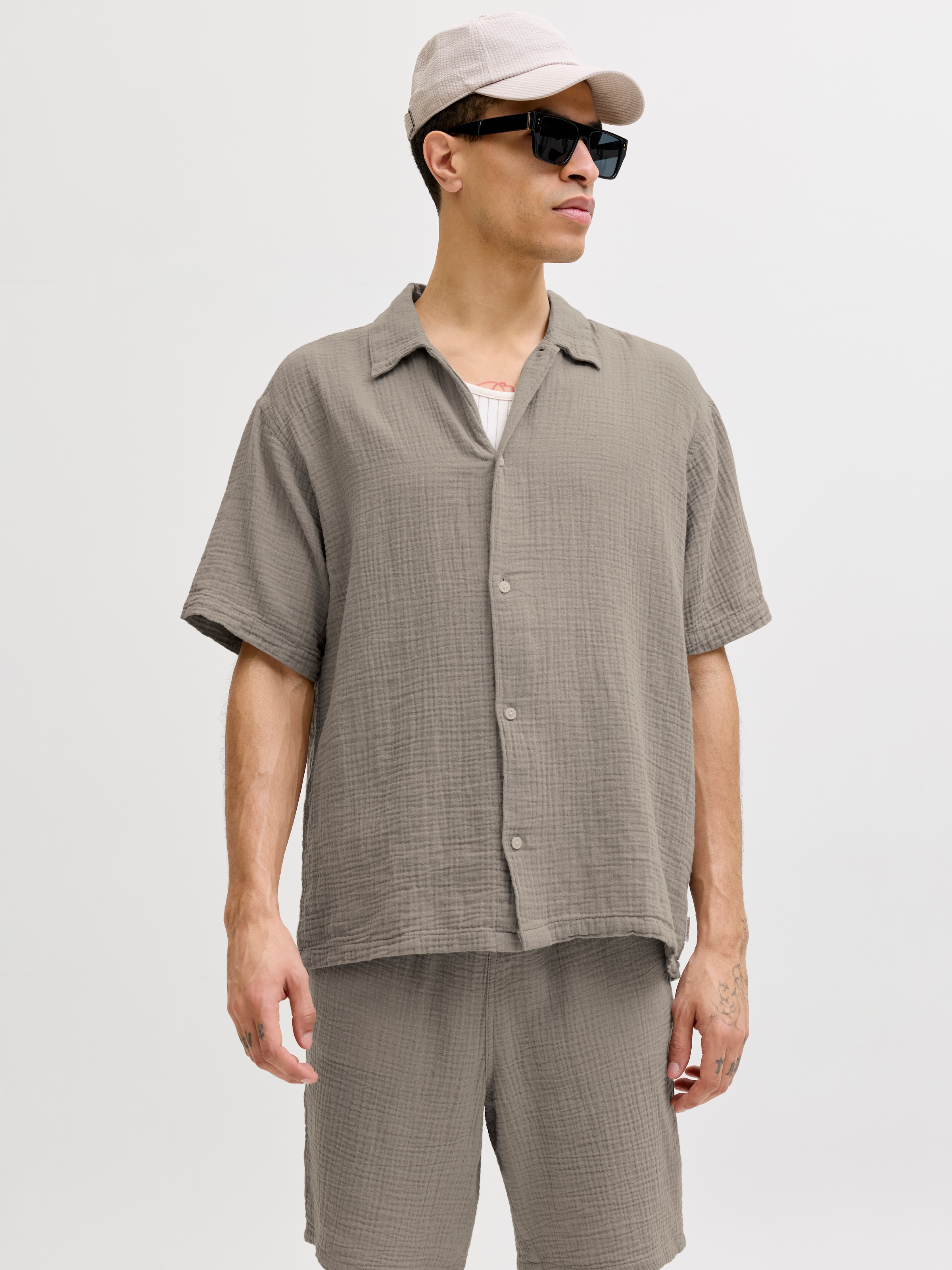 Jack & Jones Kurzarmhemd »JORNANTUCKET DOUBLE CLOTH SHIRT SS EA26«
