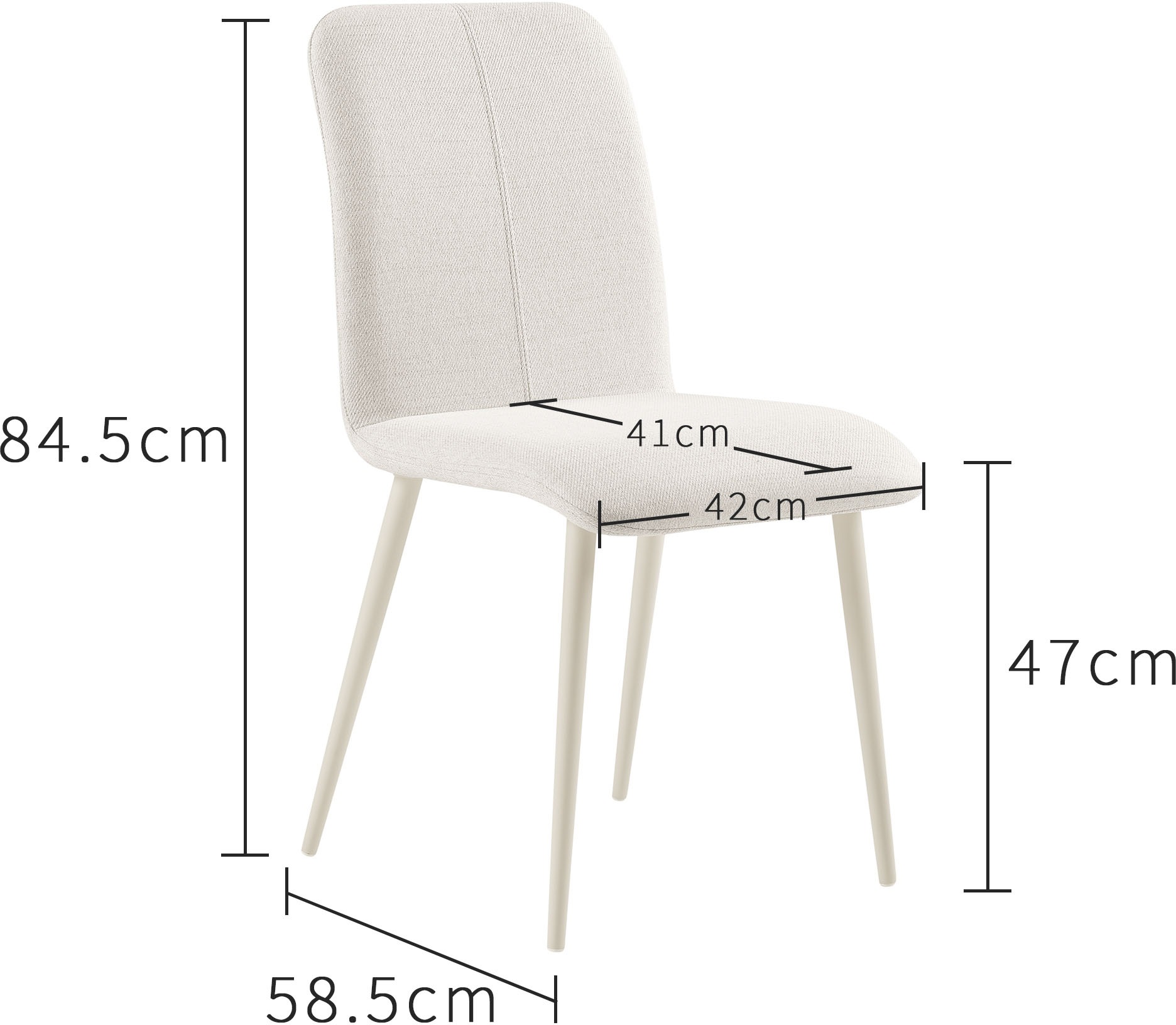 OTTO home Essgruppe »Kryce« Set, 120 cm Esstisch + 4 Stühle, 5 Stk. tlg. Strukturstoff, robustem Metallgestell, Tischplatte aus Sinterstein