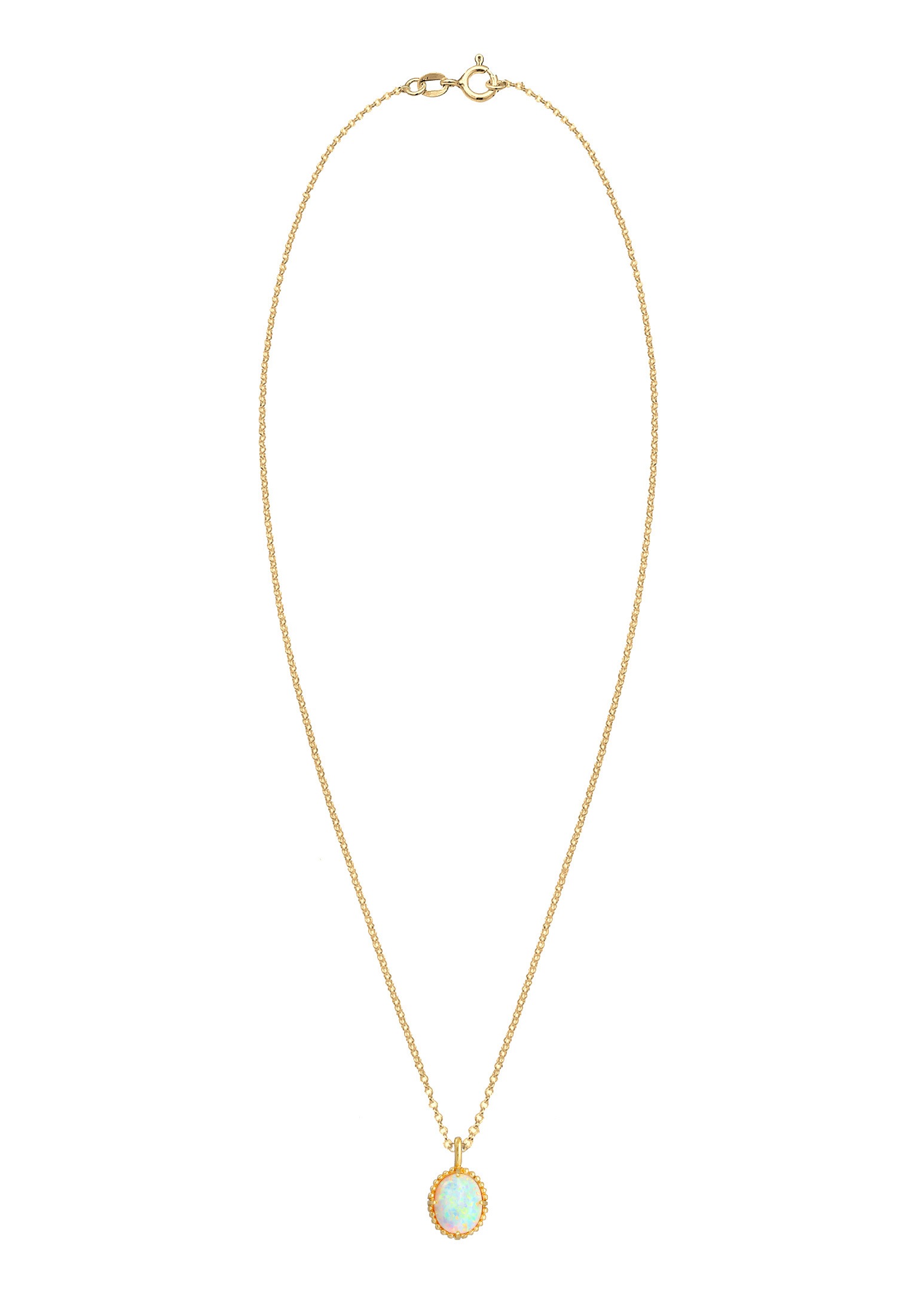 Elli Silberkette »Halskette Anhänger Opal Oval Vintage 925er Silber«