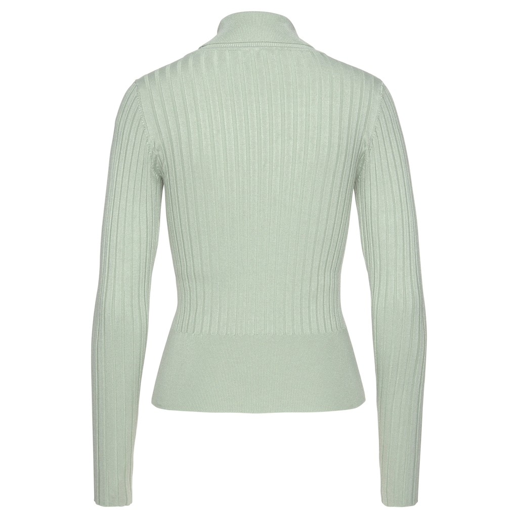 LASCANA Rollkragenpullover, aus weichem Rippstrick, figurbetonter Strickpullover