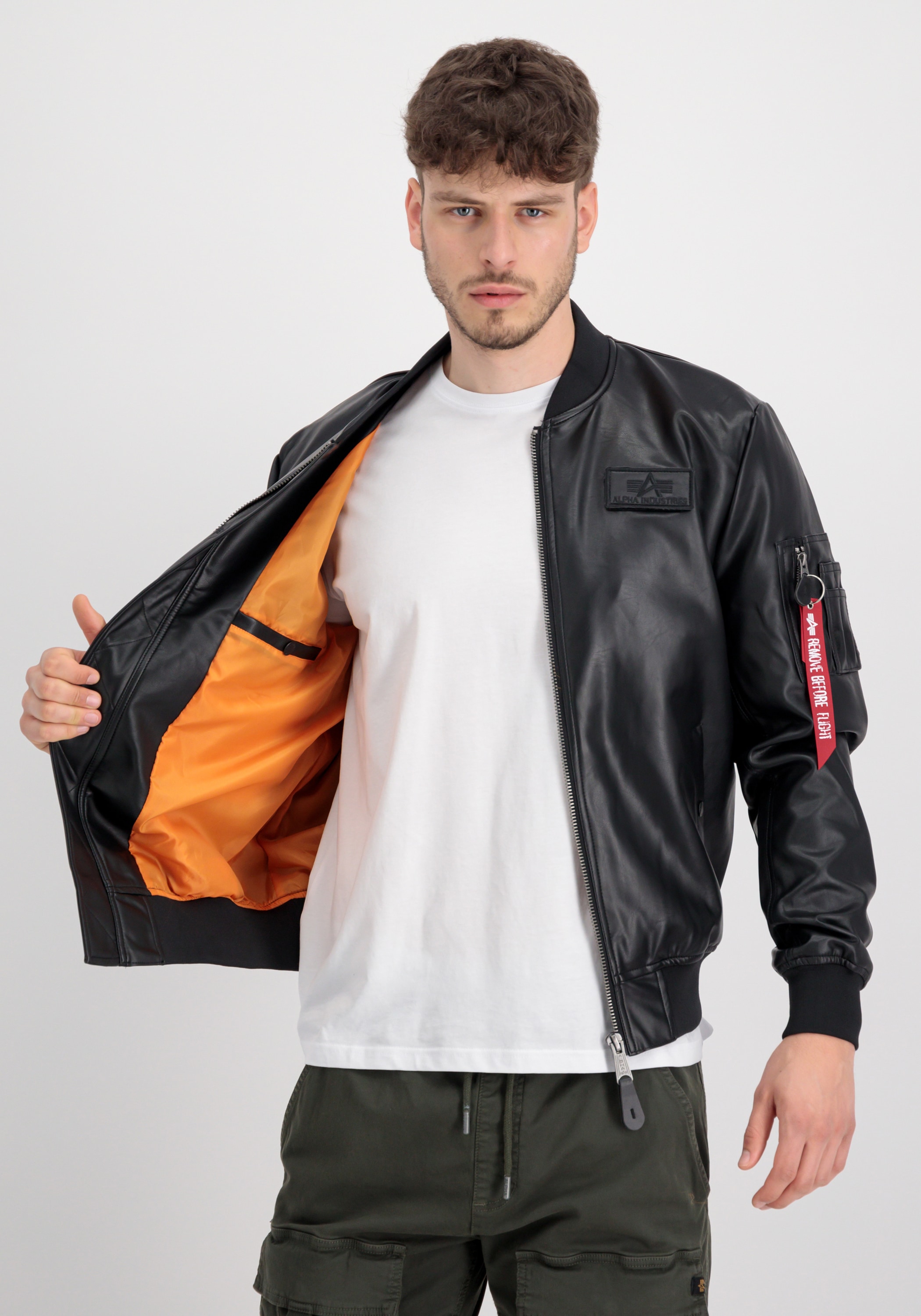 Alpha Industries Lederjacke »Alpha Industries Men - Bomber Jackets MA-1 VF Vegan Leather«