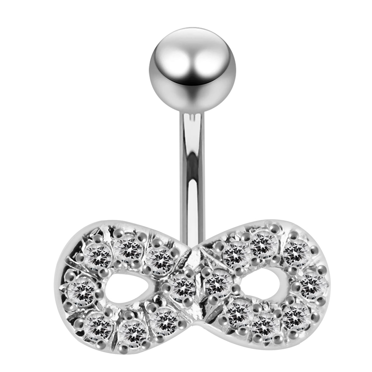 Firetti Bauchnabelpiercing »Schmuck Geschenk Piercing Silber 925 Körperschmuck Endless Schleife«, mit Zirkonia (synth.)