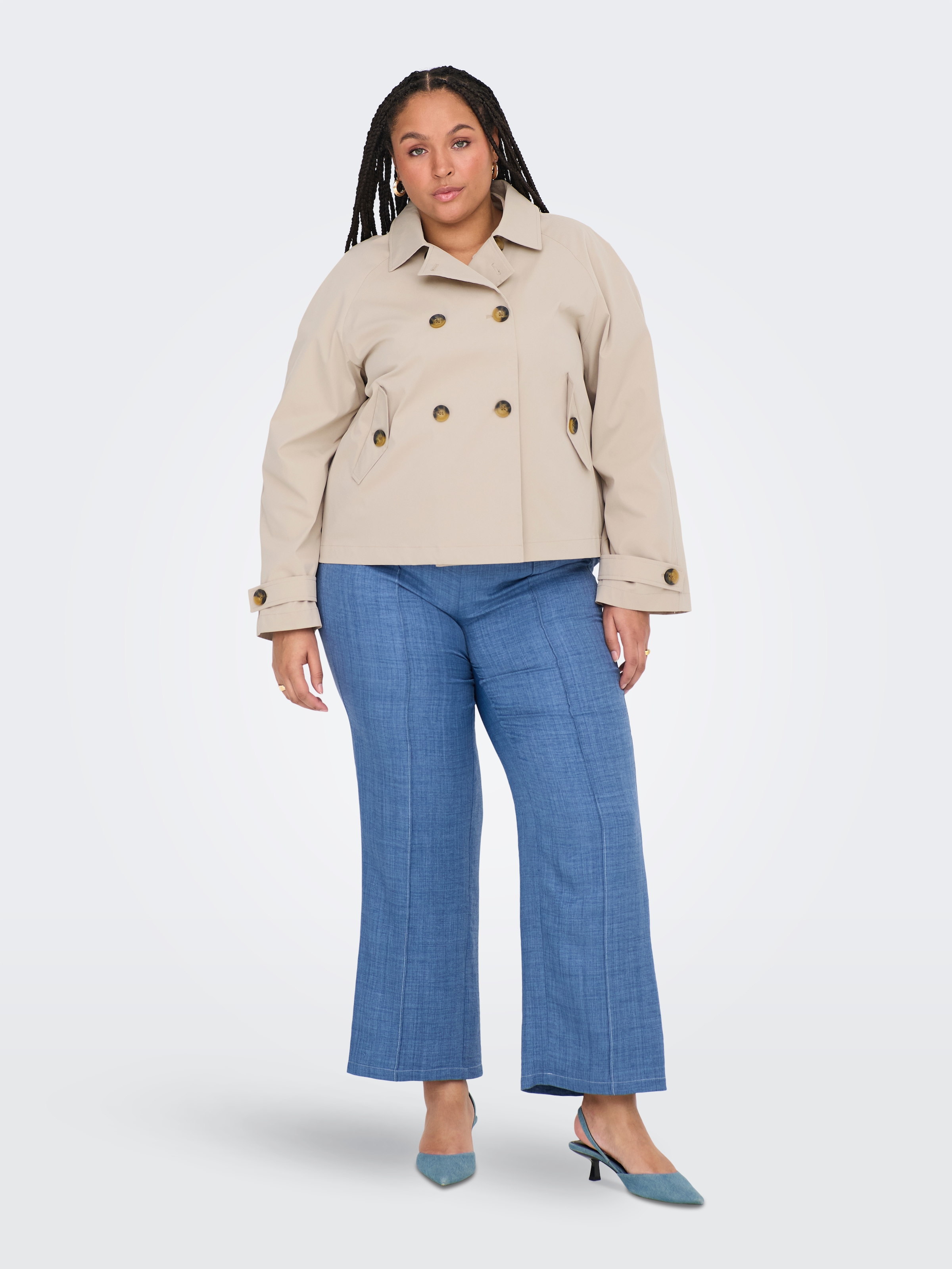 ONLY CARMAKOMA Kurzjacke »CARAPRIL LIFE SHORT TRENCHCOAT OTW NOOS«