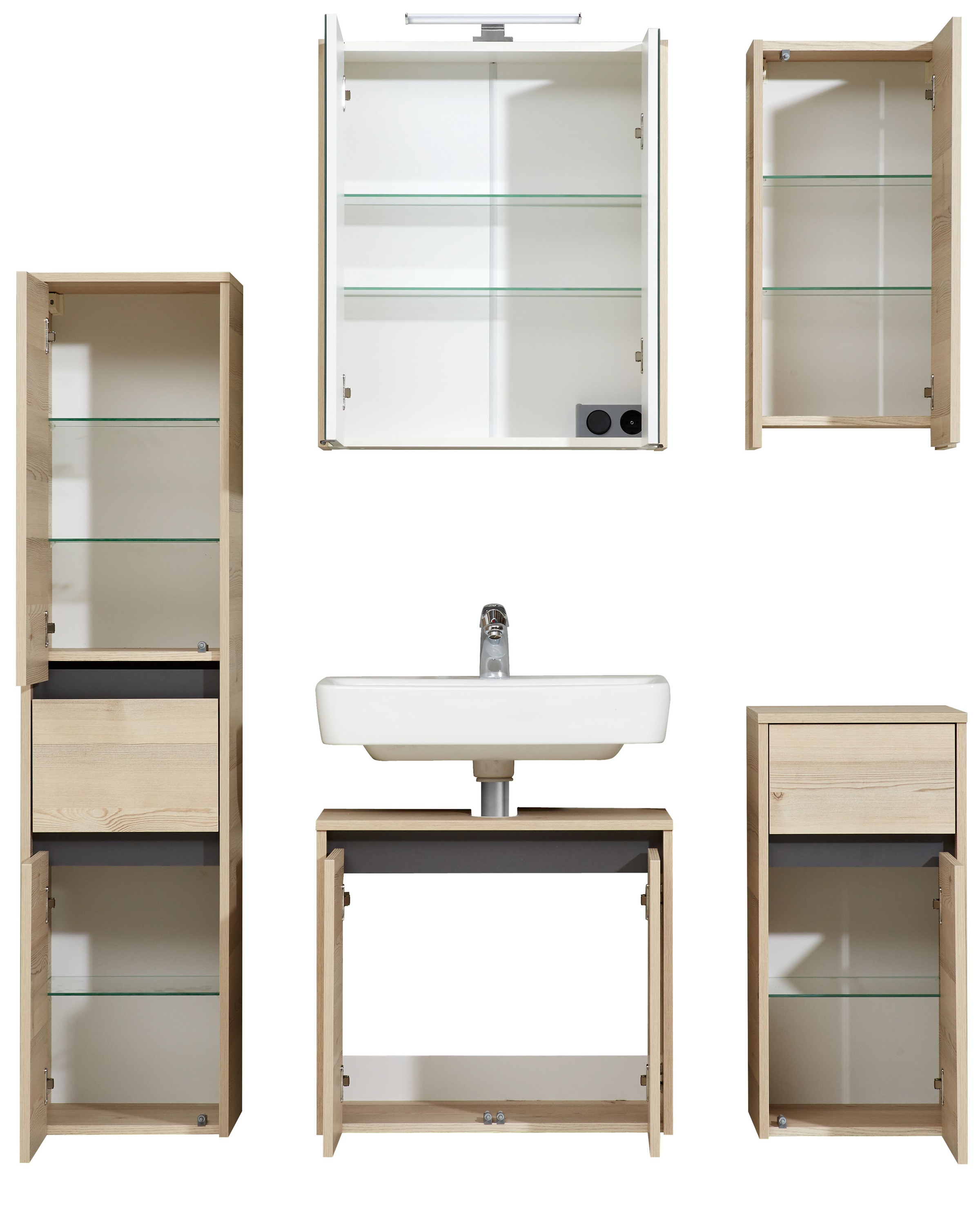 Saphir Badmöbel-Set »Quickset 393«, (Komplett-Set, 5 St.)
