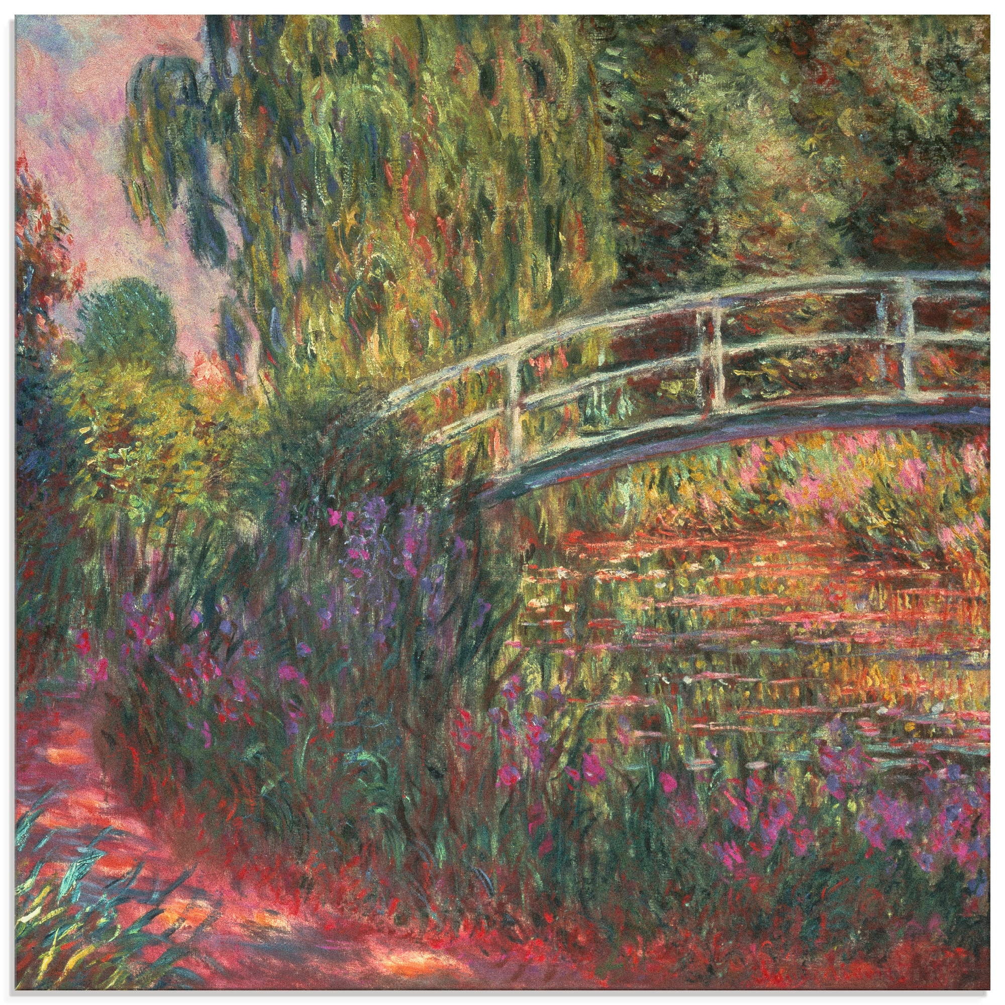 Artland Glasbild »Japanische Brücke im Garten von Giverney«, Garten, (1 St.), in verschiedenen Größen