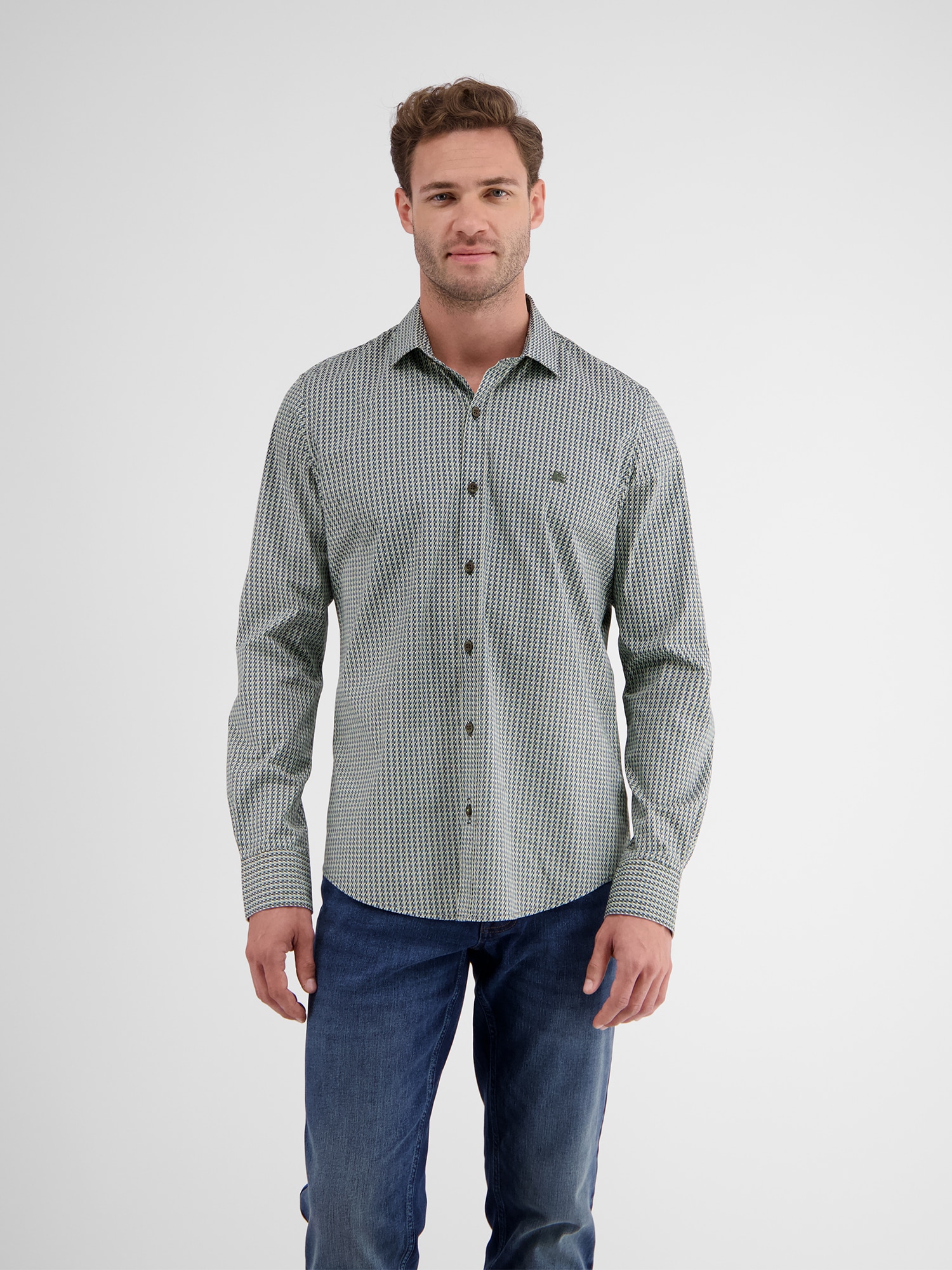 LERROS Langarmhemd »LERROS Herren Langarmhemd in Poplin-Stretchqualität«