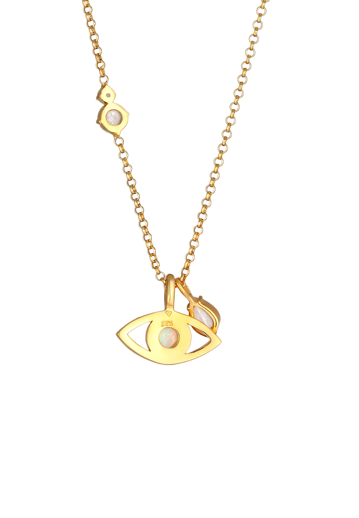 Elli Premium Silberkette »Halskette Evil Eye Opal Solitär Topas Tropfen 925 Silber«