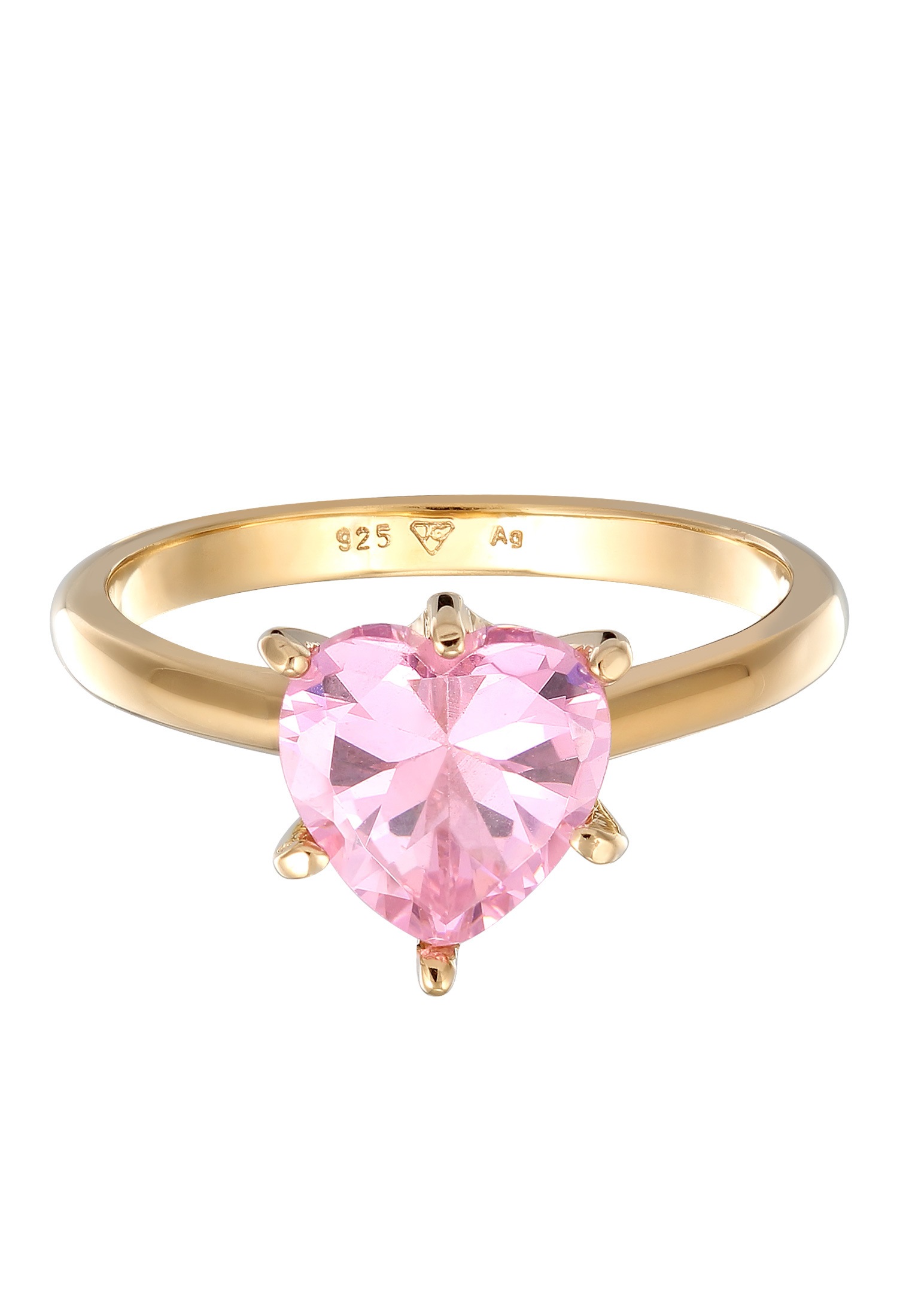Elli Silberring »Ring Herz Zirkonia Verlobungsring Solitär 925 Silber«