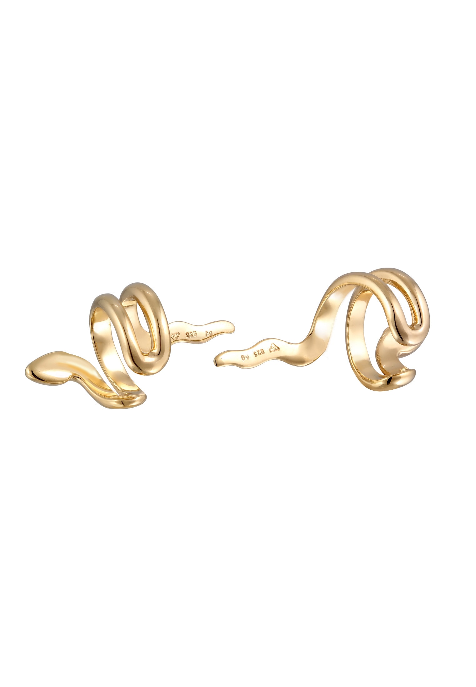 Elli Paar Ohrklemmen »Ohrringe Earcuff Schlange 925 Sterling Silber vergoldet«