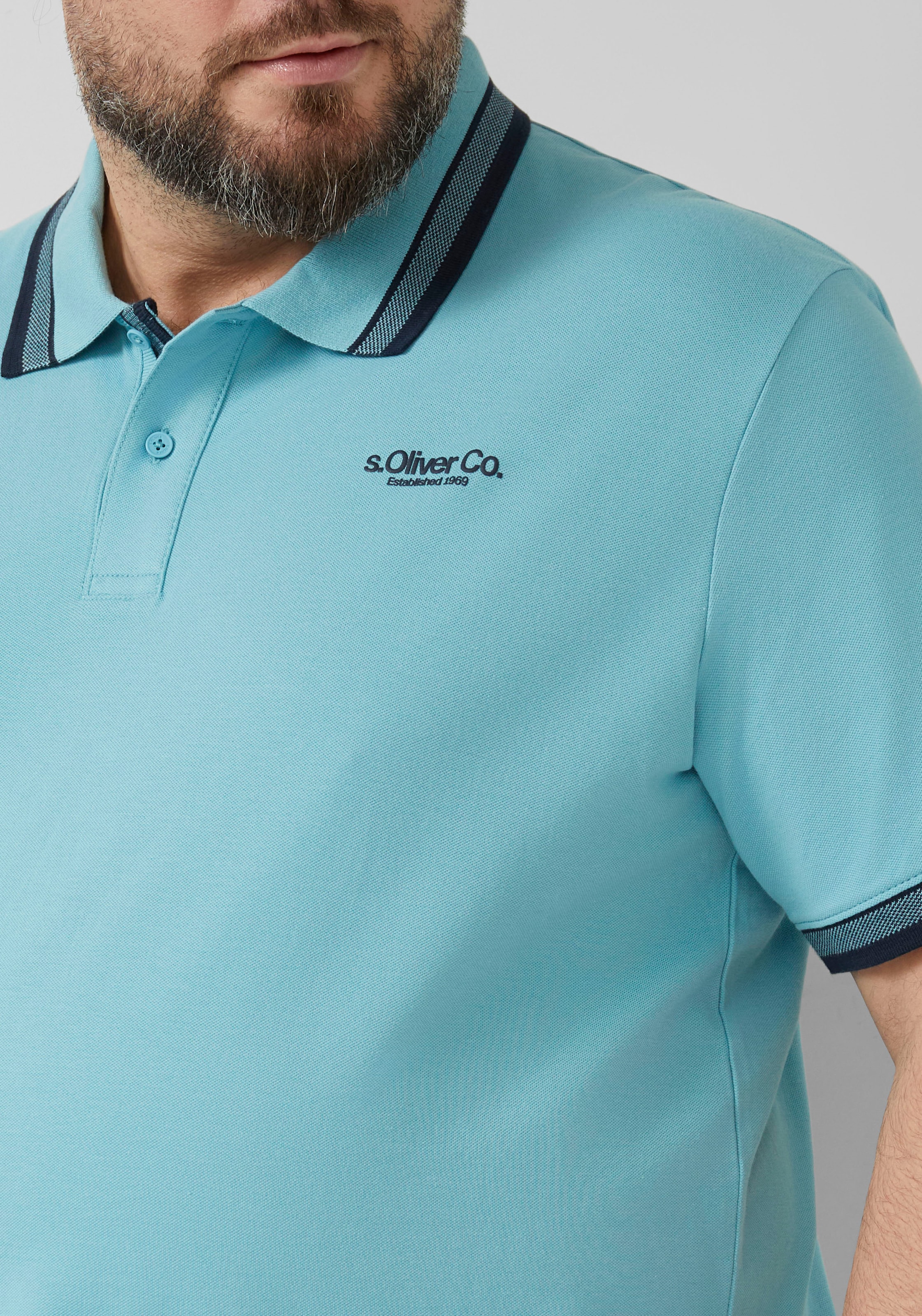 s.Oliver Men Big Sizes Poloshirt mit Logo Print
