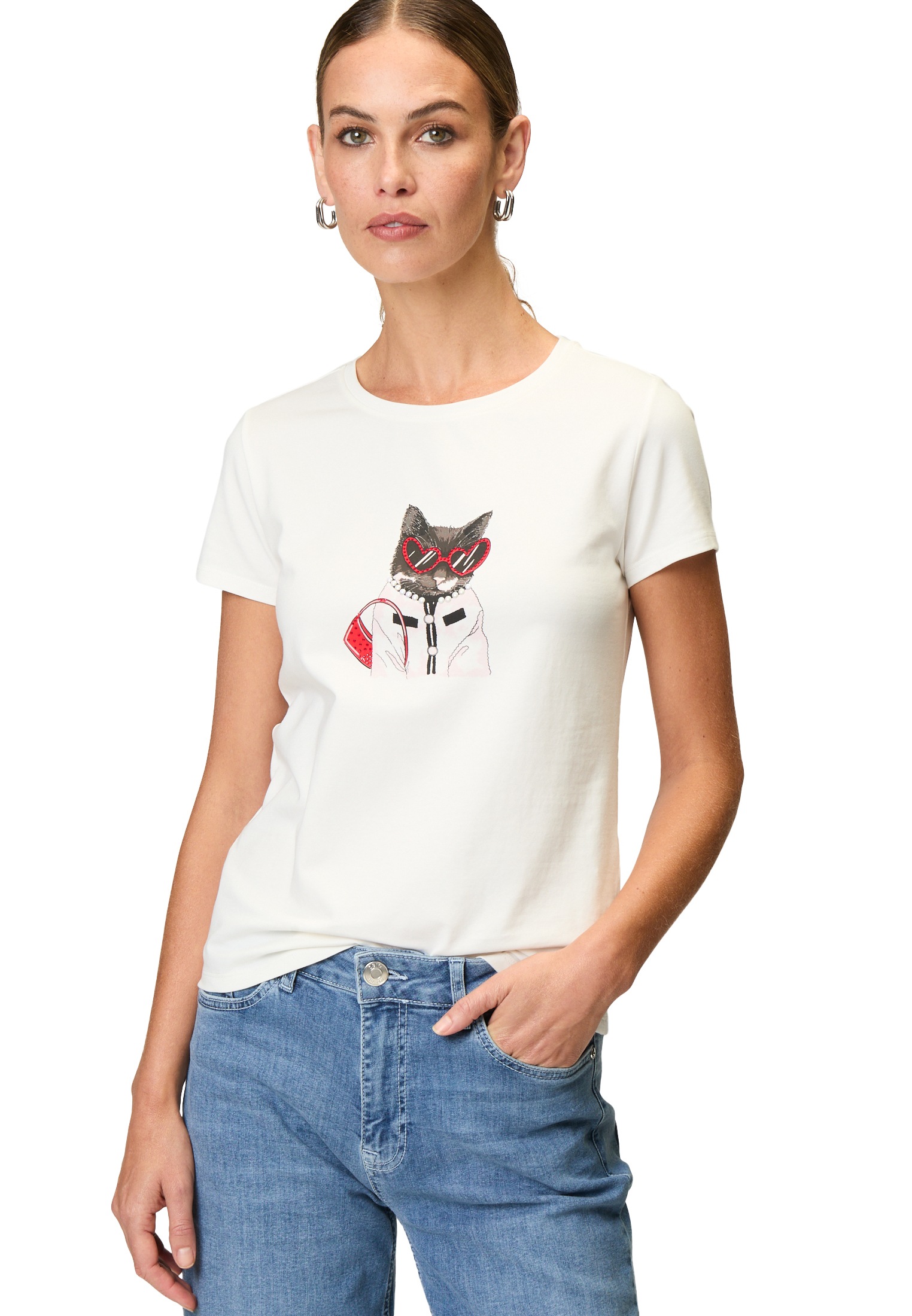Zero T-Shirt »Jerseyshirt mit Ziersteinen«