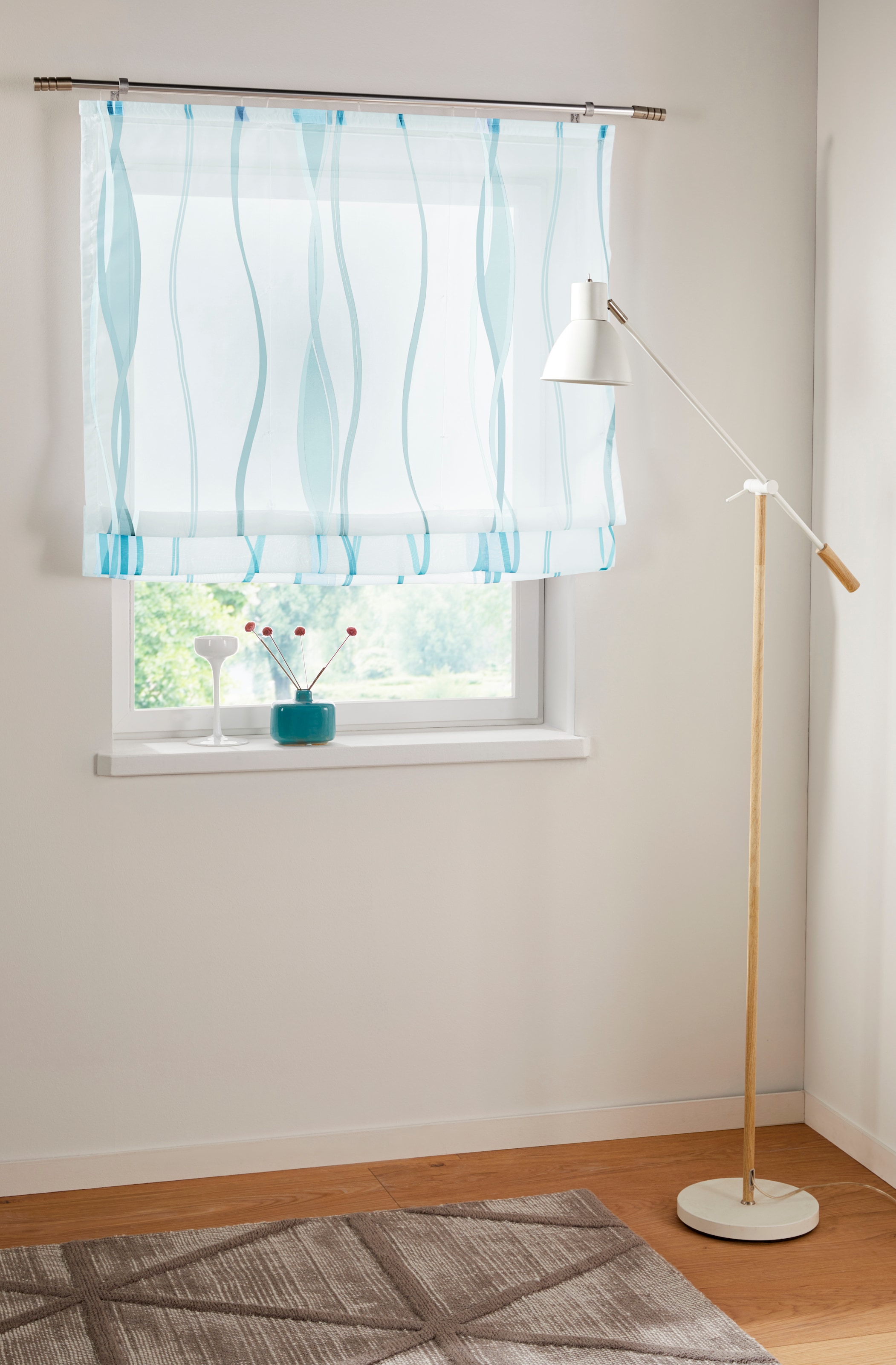 my home Raffrollo »Dimona«, mit Klettschiene, Transparent, Voile, Polyester, Wellen