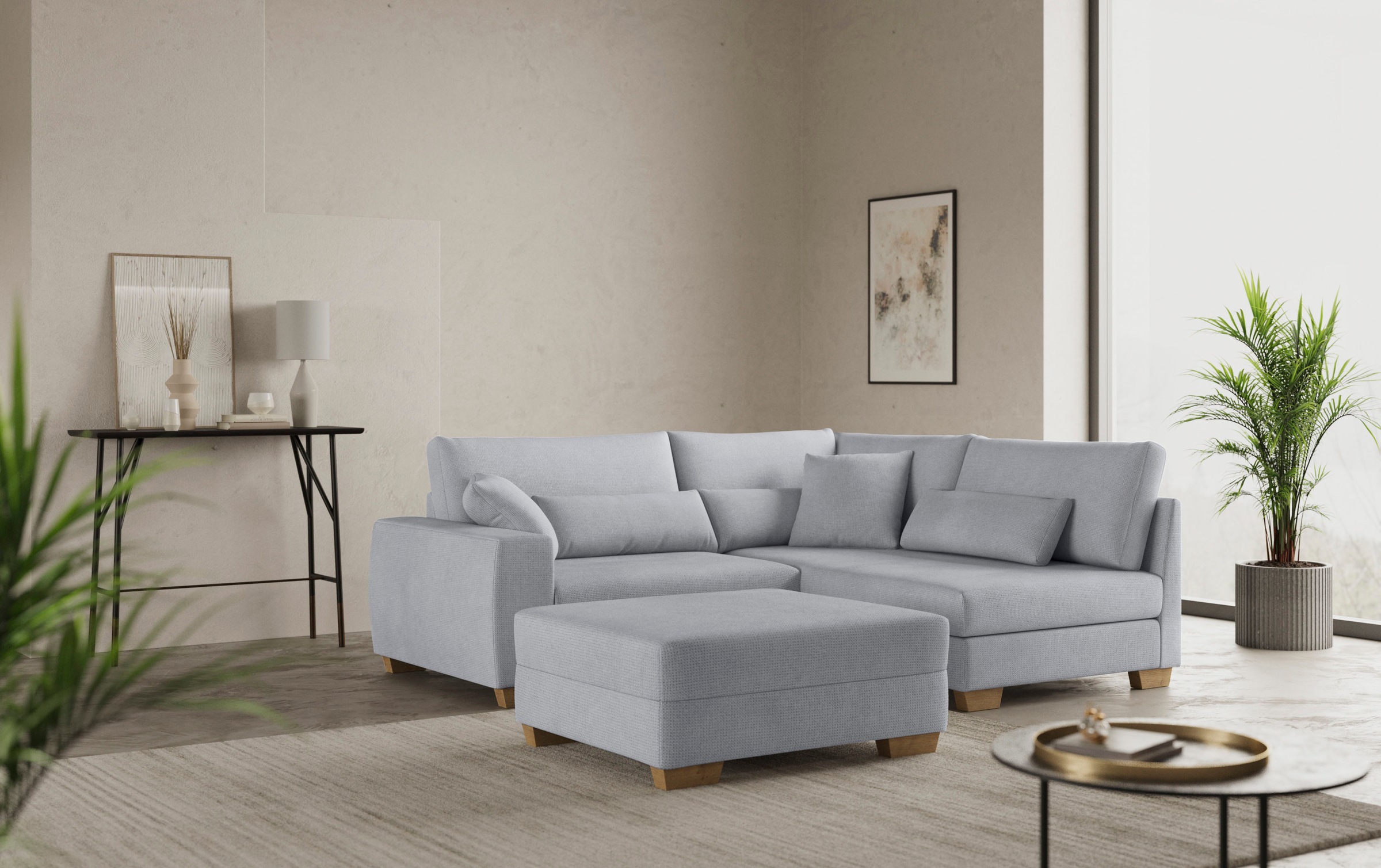 Mr. Couch Hocker »Helena«, Mit Federkern, wahlweise mit DuraSpring-Taschenfederkern