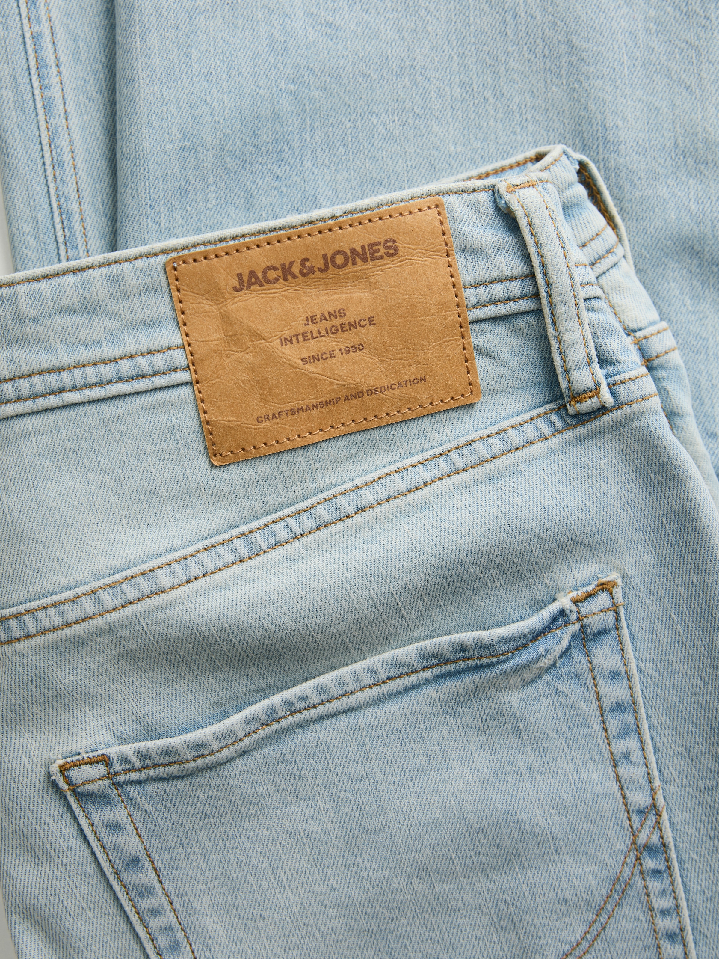 Jack & Jones Regular-fit-Jeans »JJICLARK im Used-Look, Stretchkomfort und niedrige Leibhöhe« Baumwollmischung, regular fit