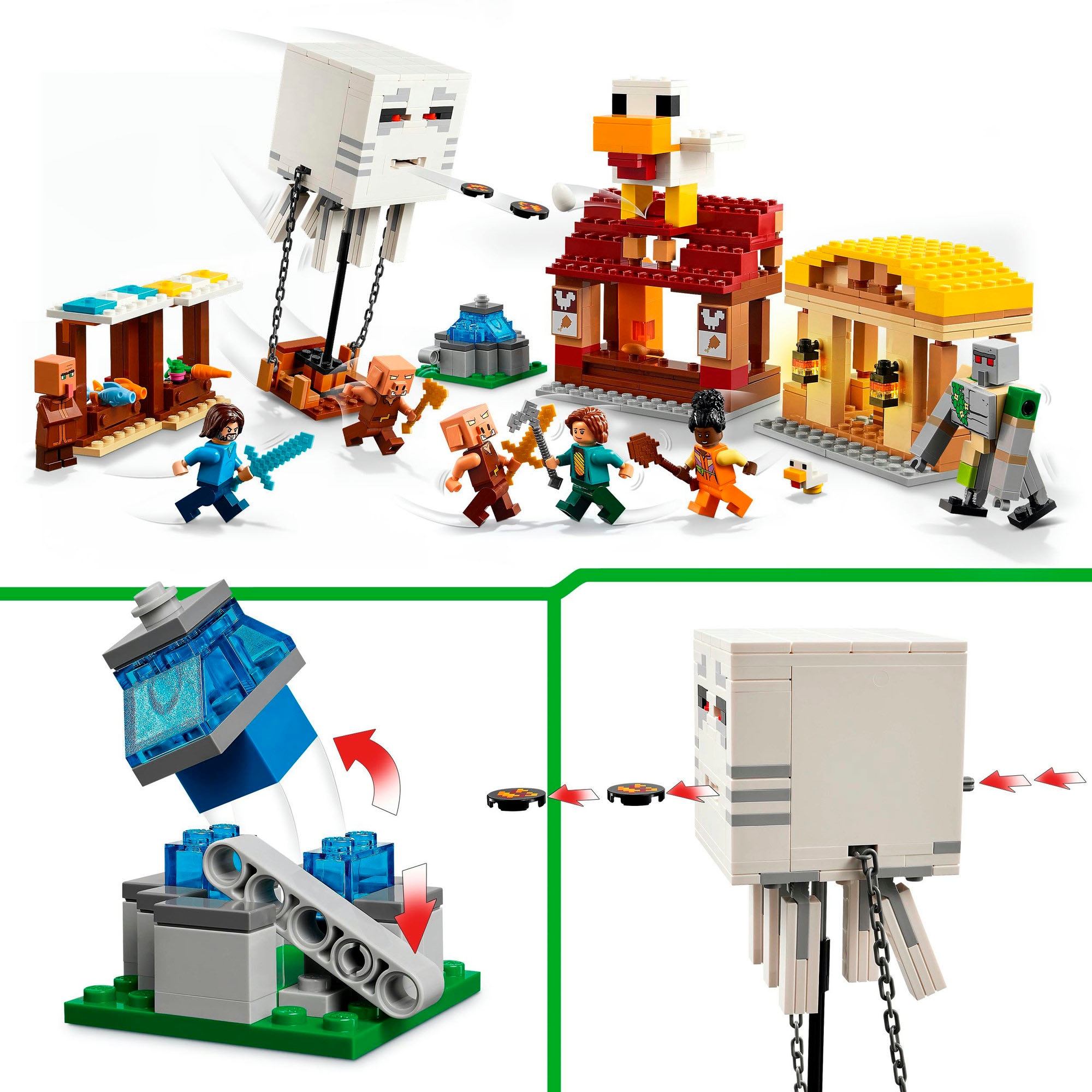 LEGO® Konstruktionsspielsteine »Angriff des Ghast-Ballons (21273), LEGO® Minecraft«, (555 St.), Made in Europe