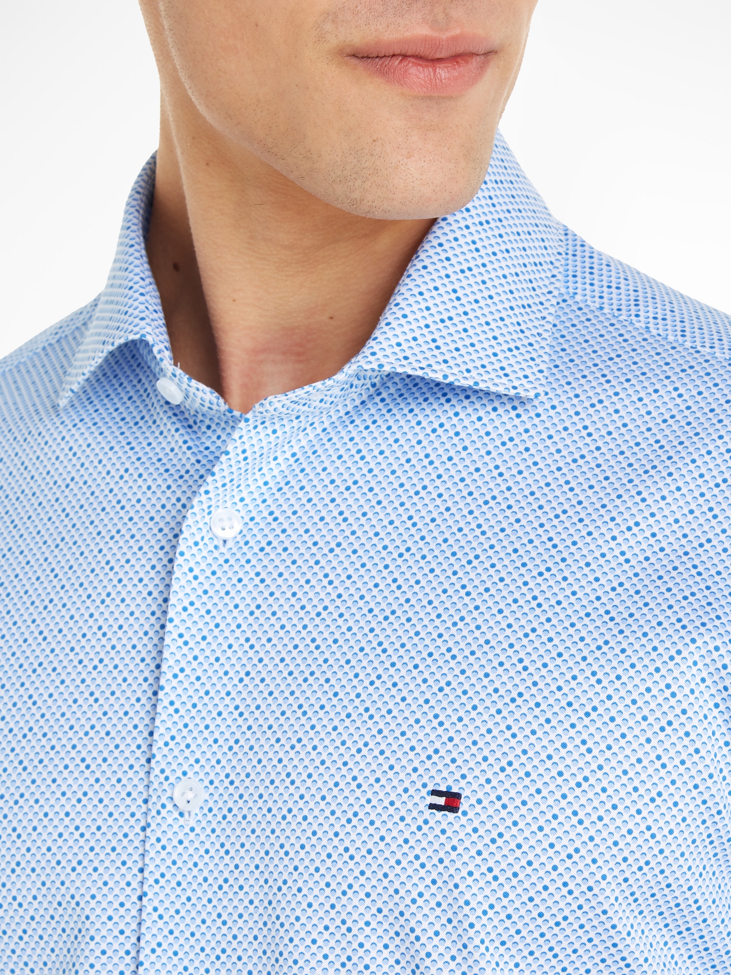 Tommy Hilfiger Langarmhemd »CL KNITTED MINI DOT PRT SF SHIRT«