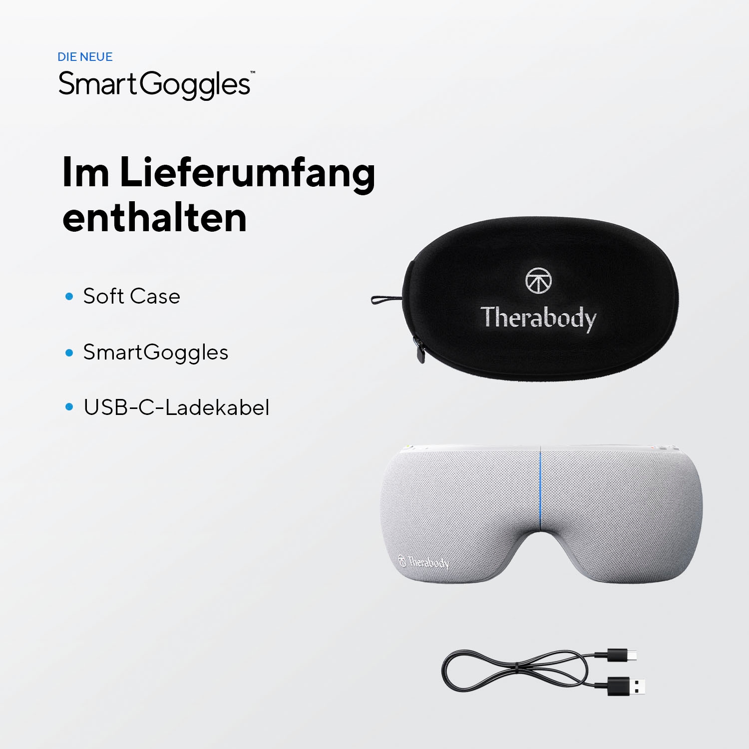 Therabody Massagegerät »SmartGoggles Augenmassage, Vibration, Wärme, App-Steuerung«, verbessert die Schlafqualität, lindert Kopfschmerzen & Migräne